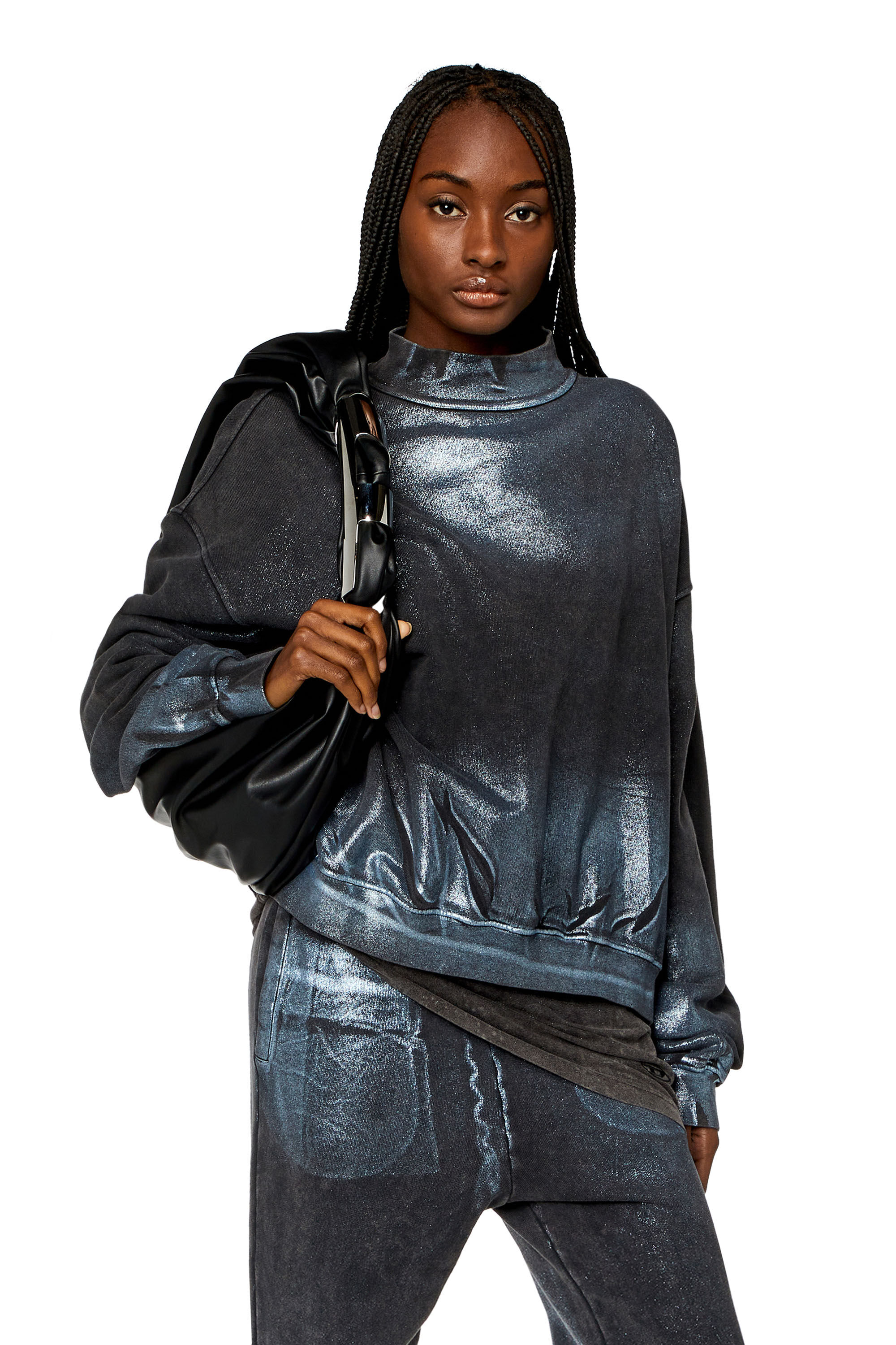 Women s Faded metallic sweatshirt F ALEXAN Diesel