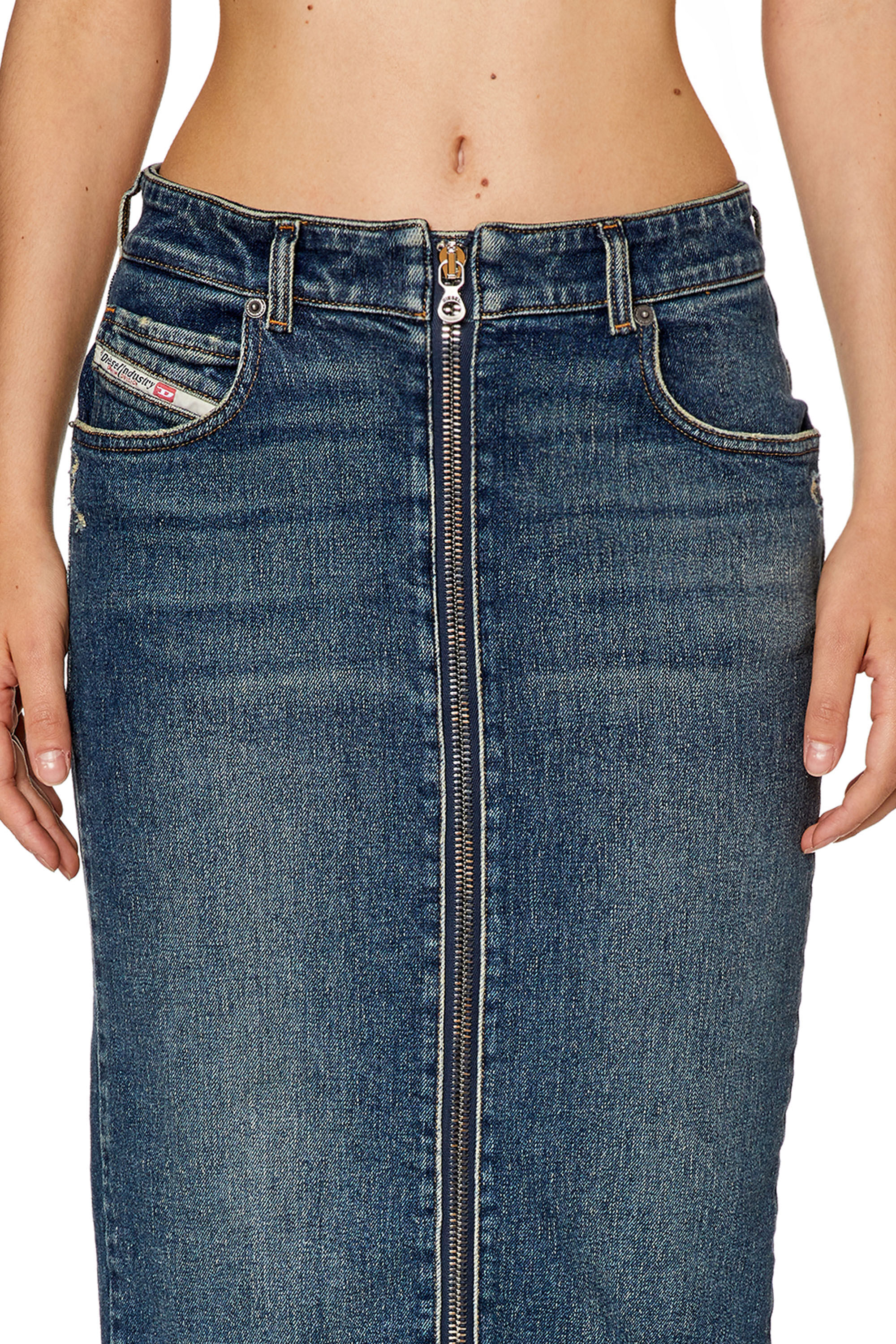 Women s Pencil skirt in cotton and hemp denim DE PENCIL Z Diesel