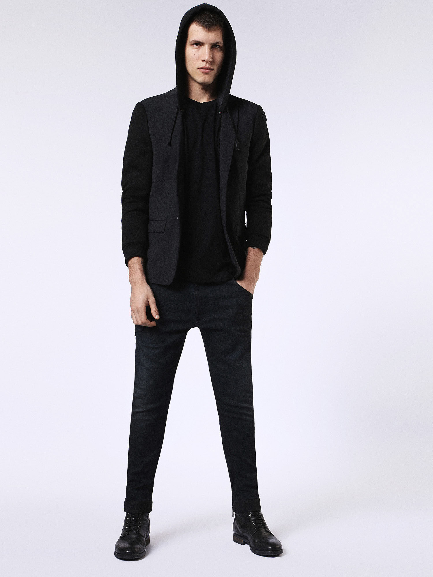 00S7S00WAPF Jackets Man DVL-BLAZER-HOOD-RE by Diesel Black 00S7S00WAPF Jackets Man DVL-BLAZER-HOOD-RE by Diesel Black