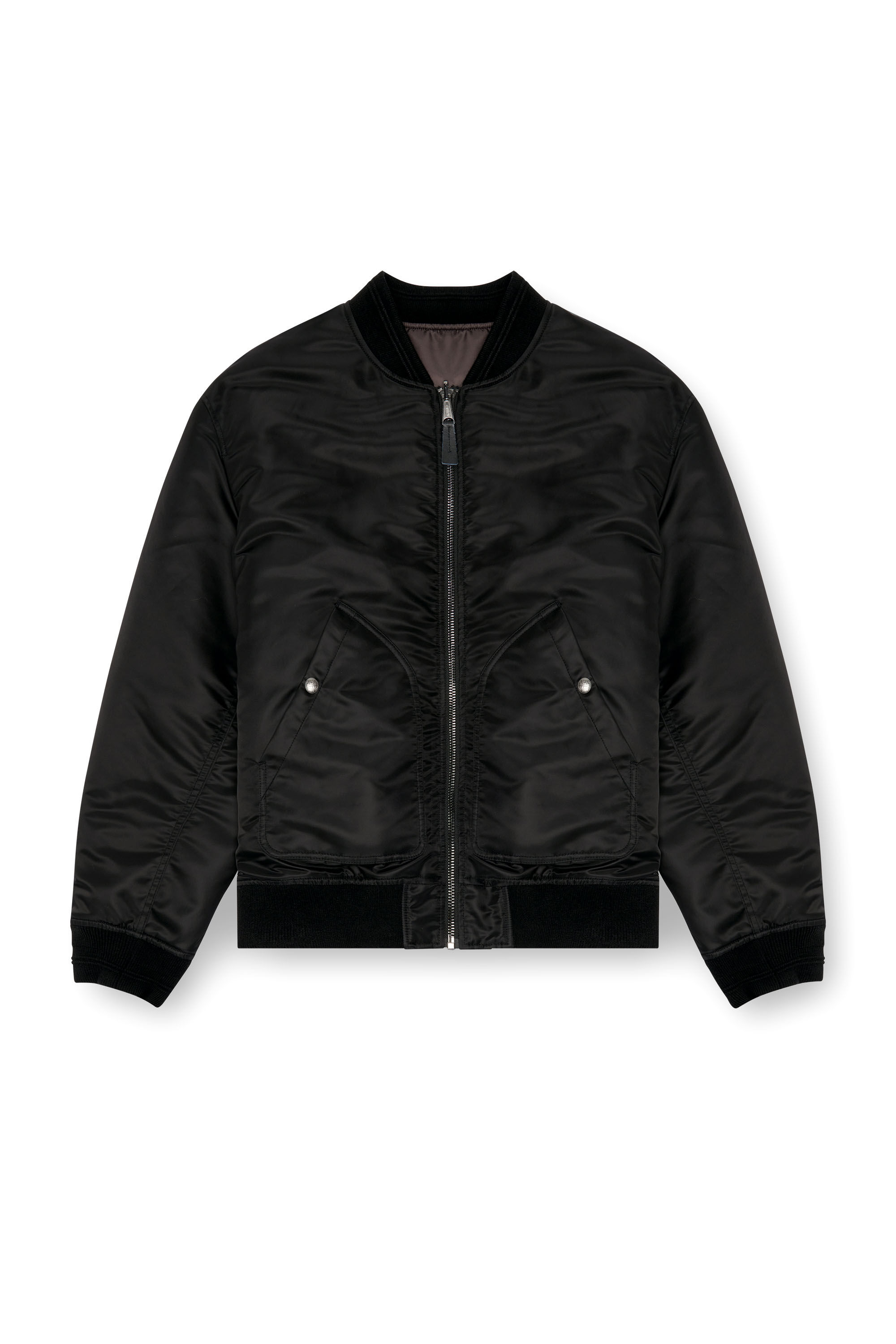 Men's Bomber jacket in padded nylon with Oval D | Black | Diesel