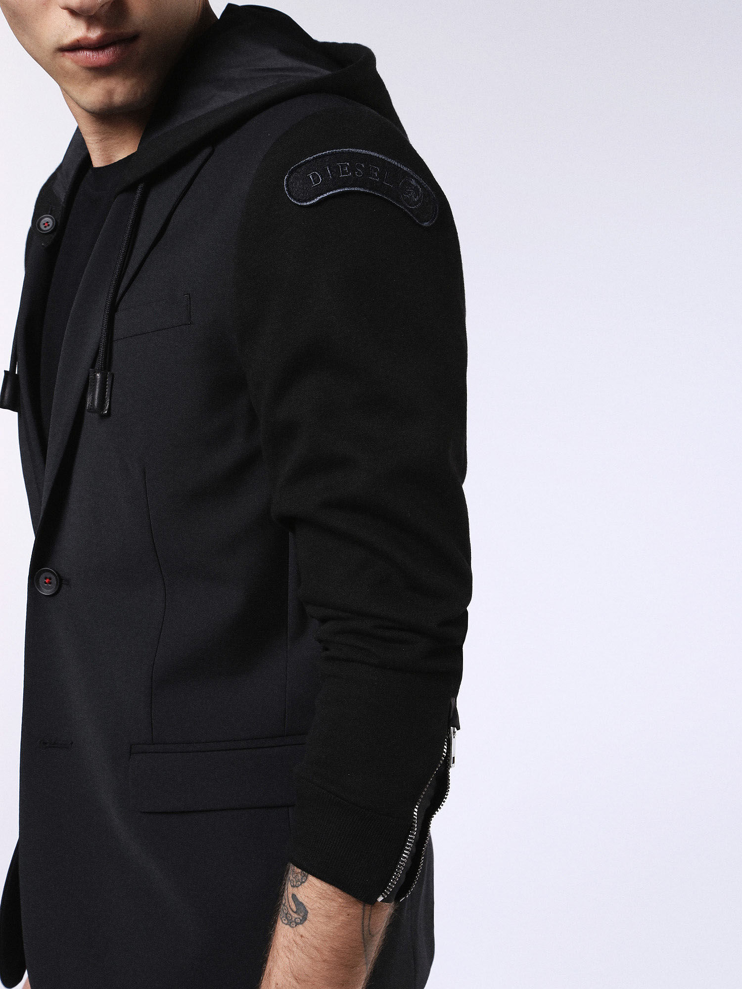 00S7S00WAPF Jackets Man DVL-BLAZER-HOOD-RE by Diesel Black 00S7S00WAPF Jackets Man DVL-BLAZER-HOOD-RE by Diesel Black