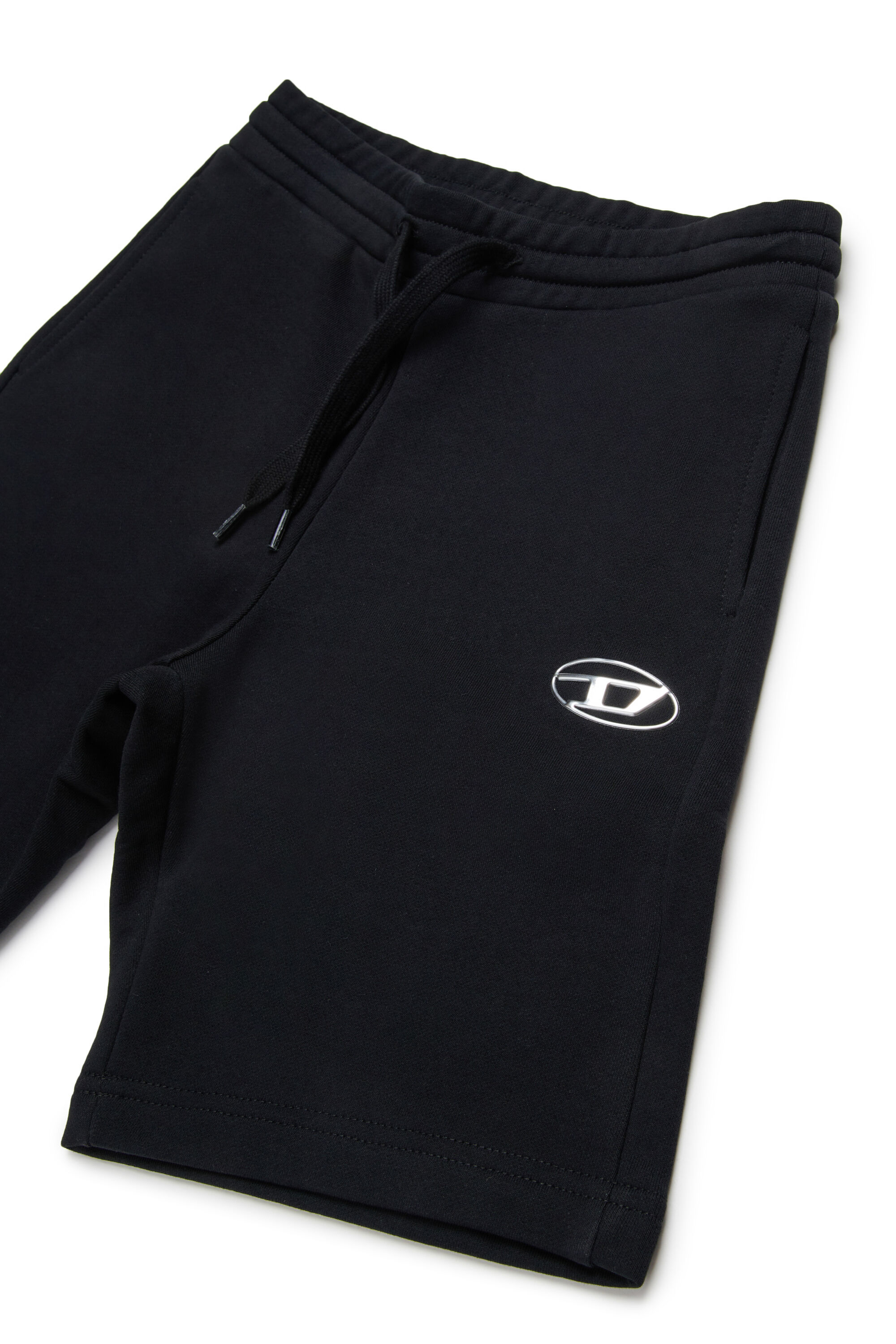 Diesel - PMACISHORT, Man's Sweat shorts with metal-effect Oval D in Black - 3