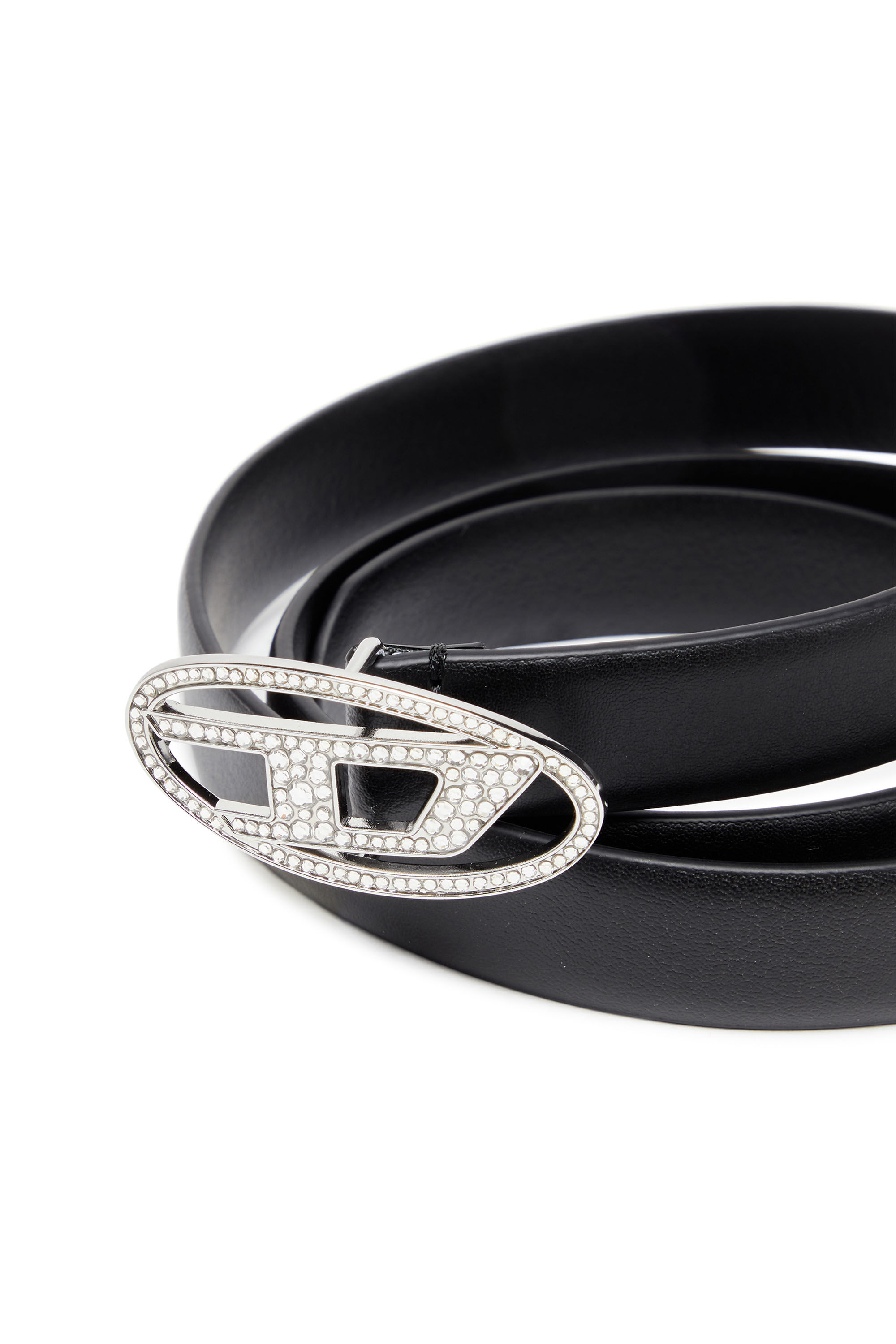 Black crystal belt top