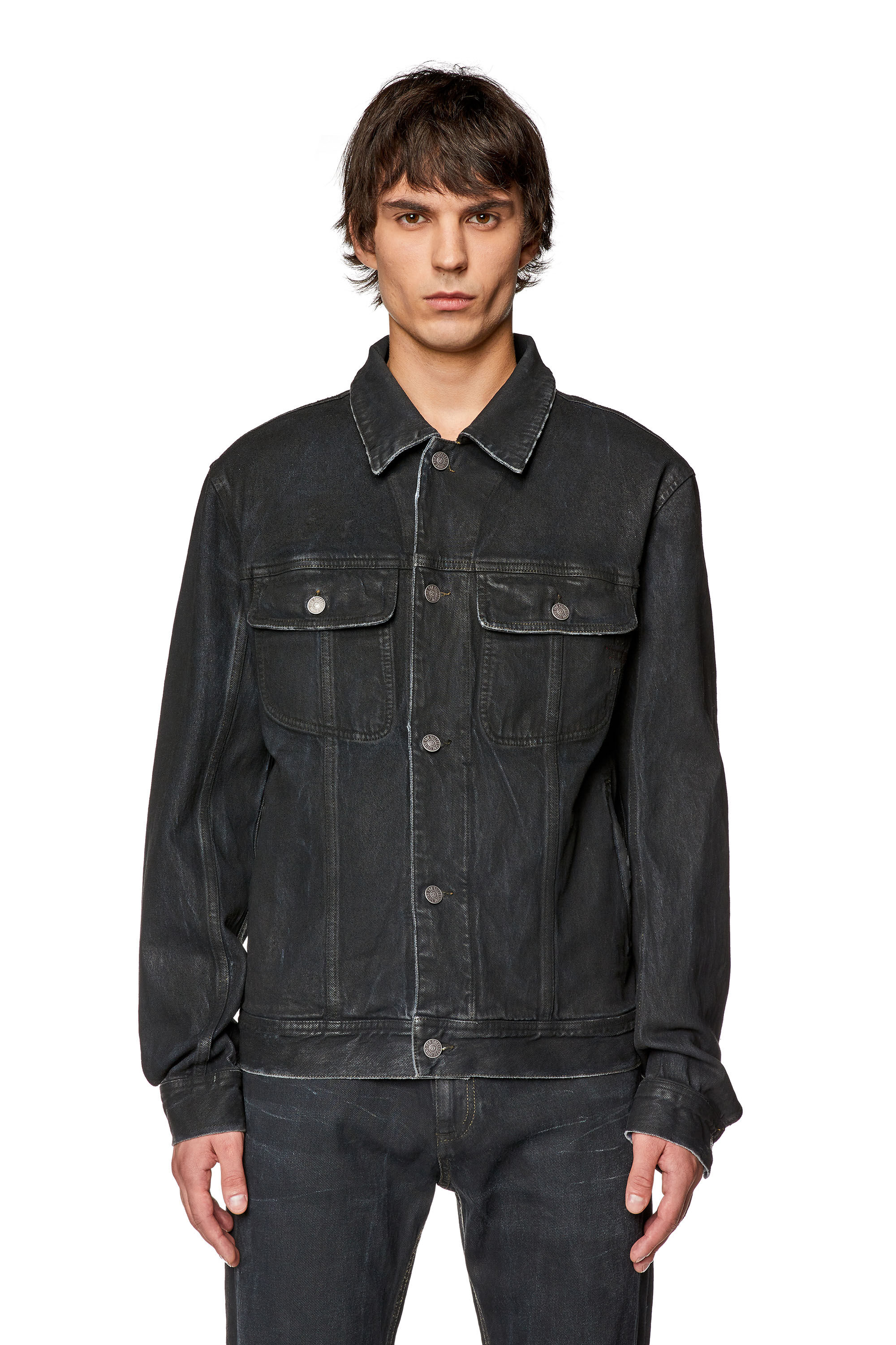 Fitted black deals jean jacket