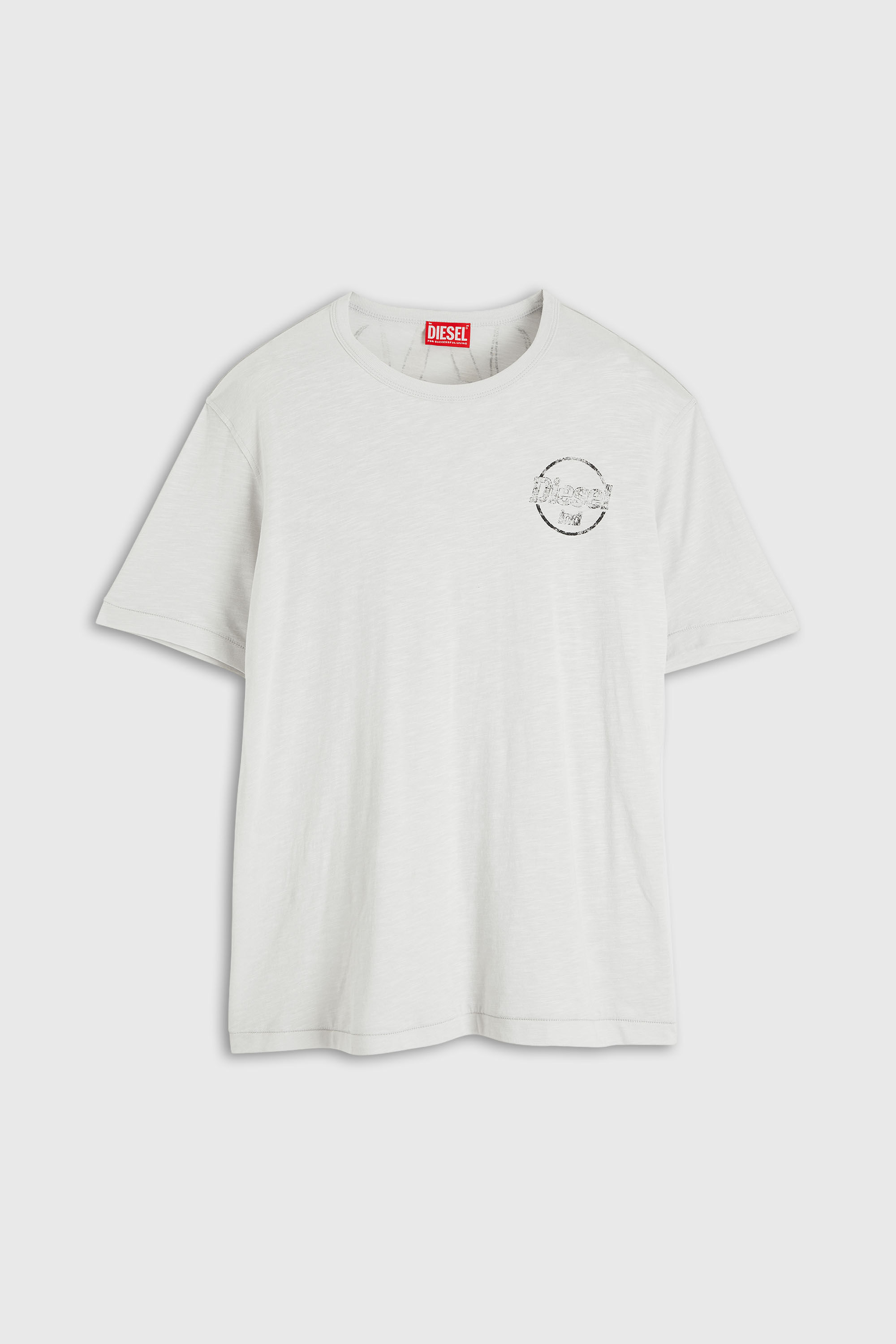 Diesel - T-ADJUST-B11, Man's T-shirt in slub jersey with crack print in White - 2