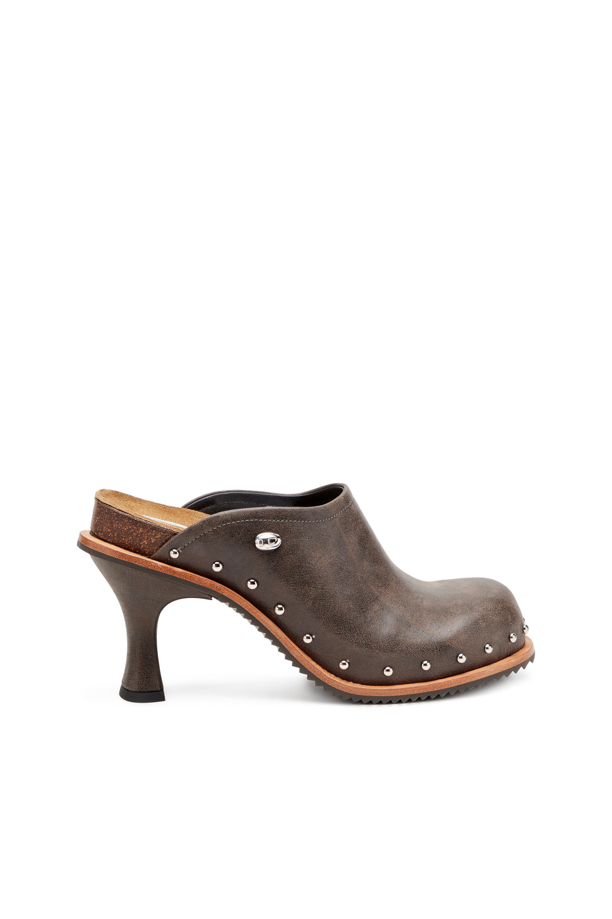 Women s Studded leather mules Brown Diesel