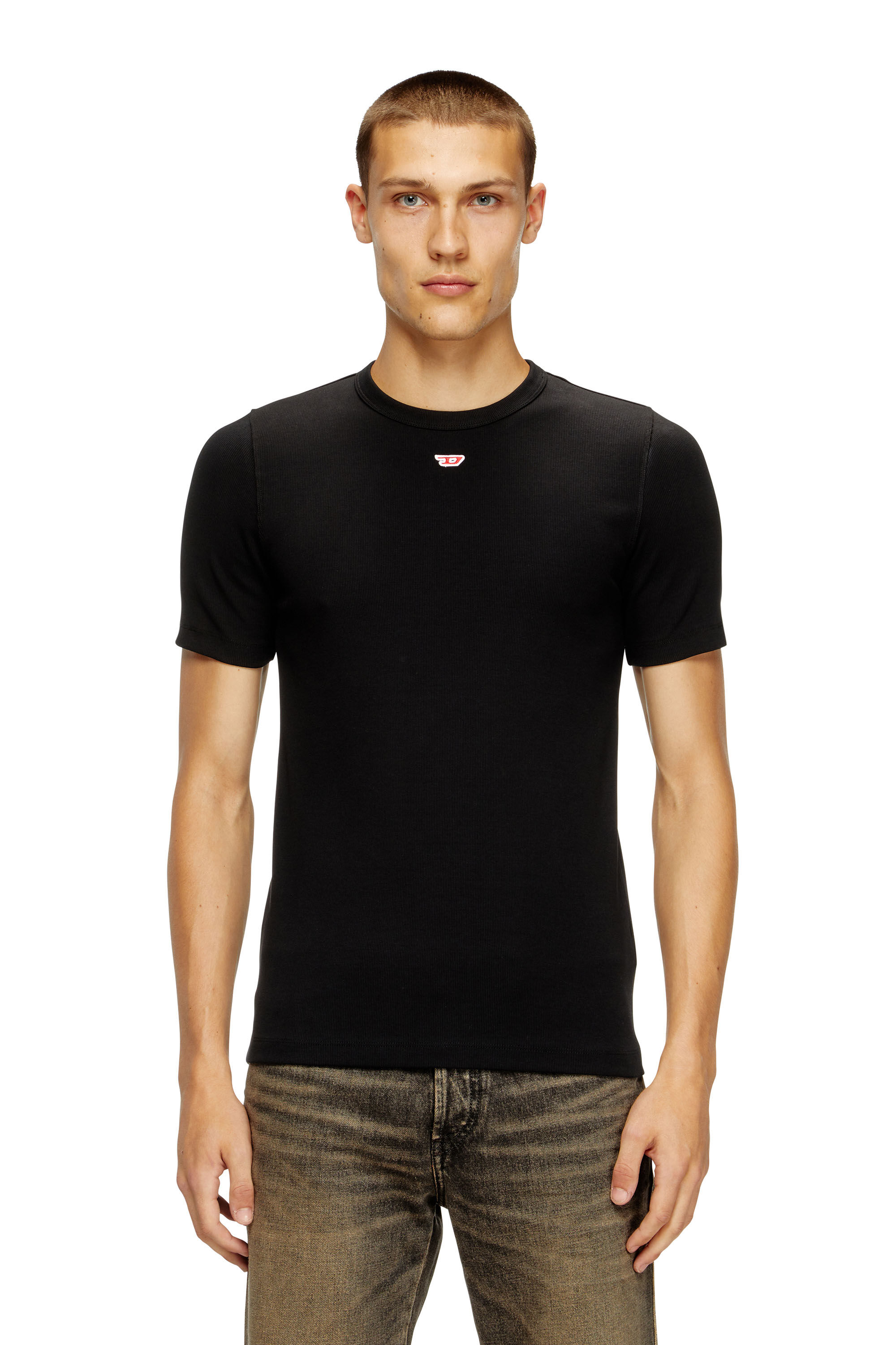 Men's T-shirt with D patch | Black | Diesel
