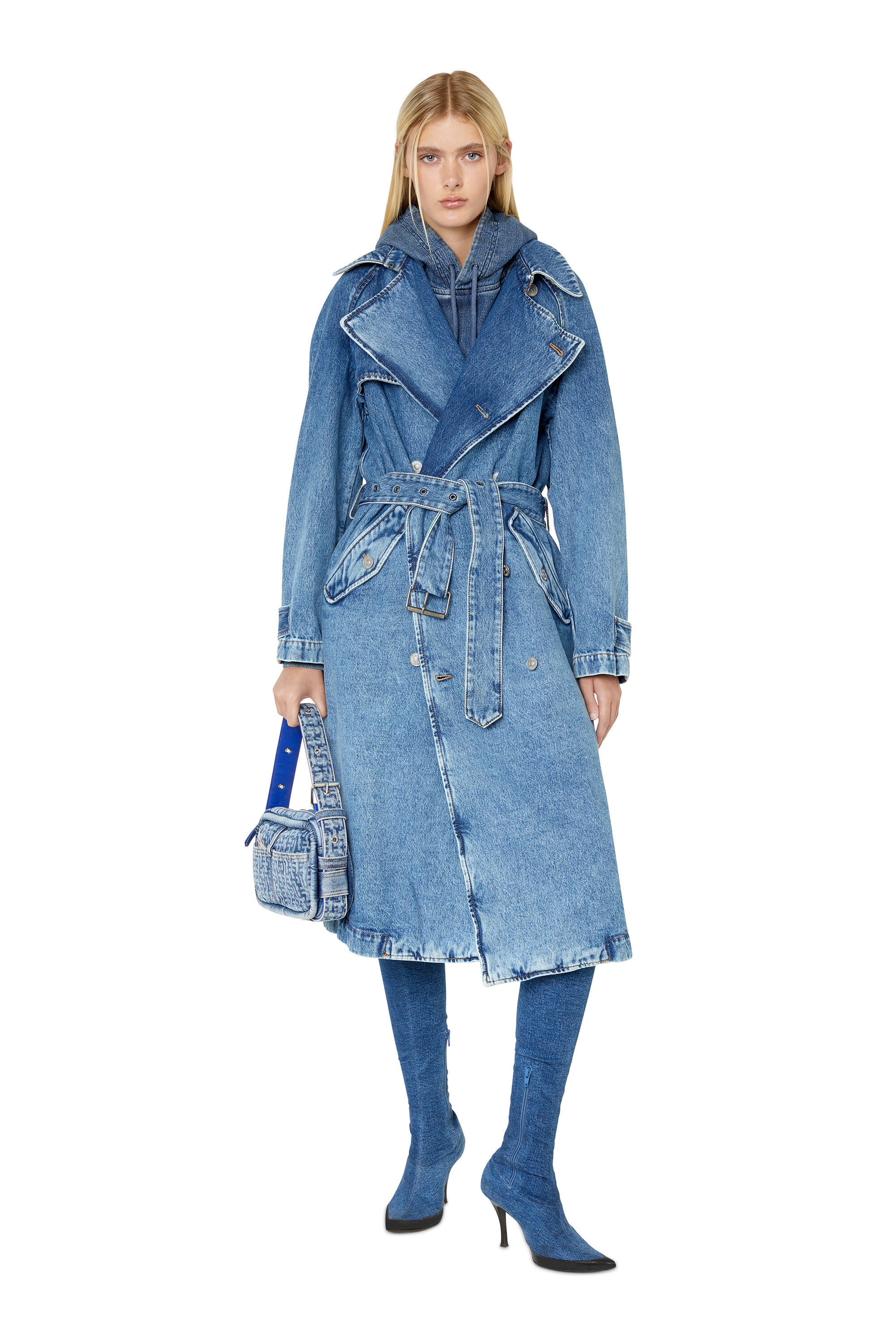 Jean best sale trench coat
