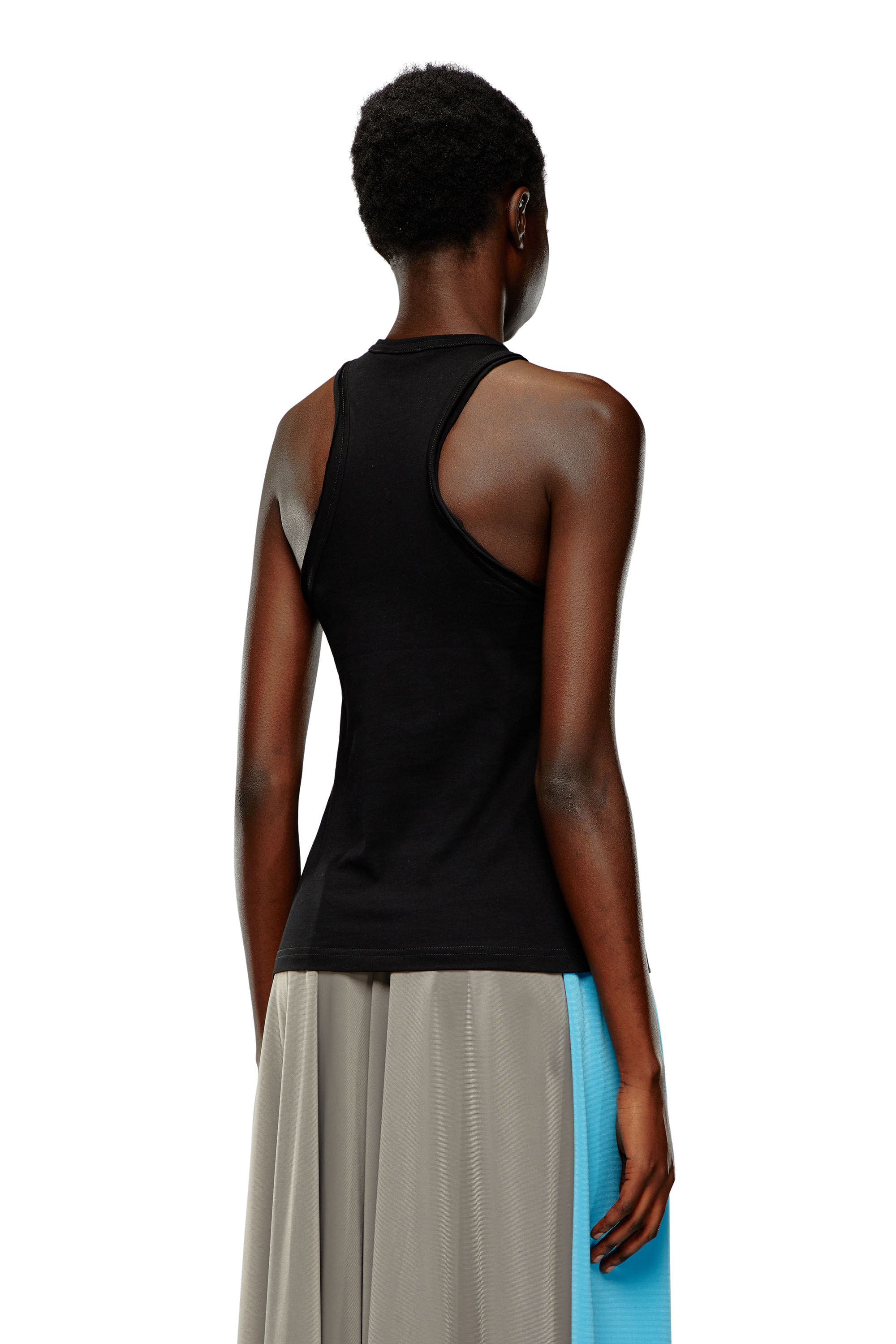 Women's College tank top with twisted front | Black | Diesel