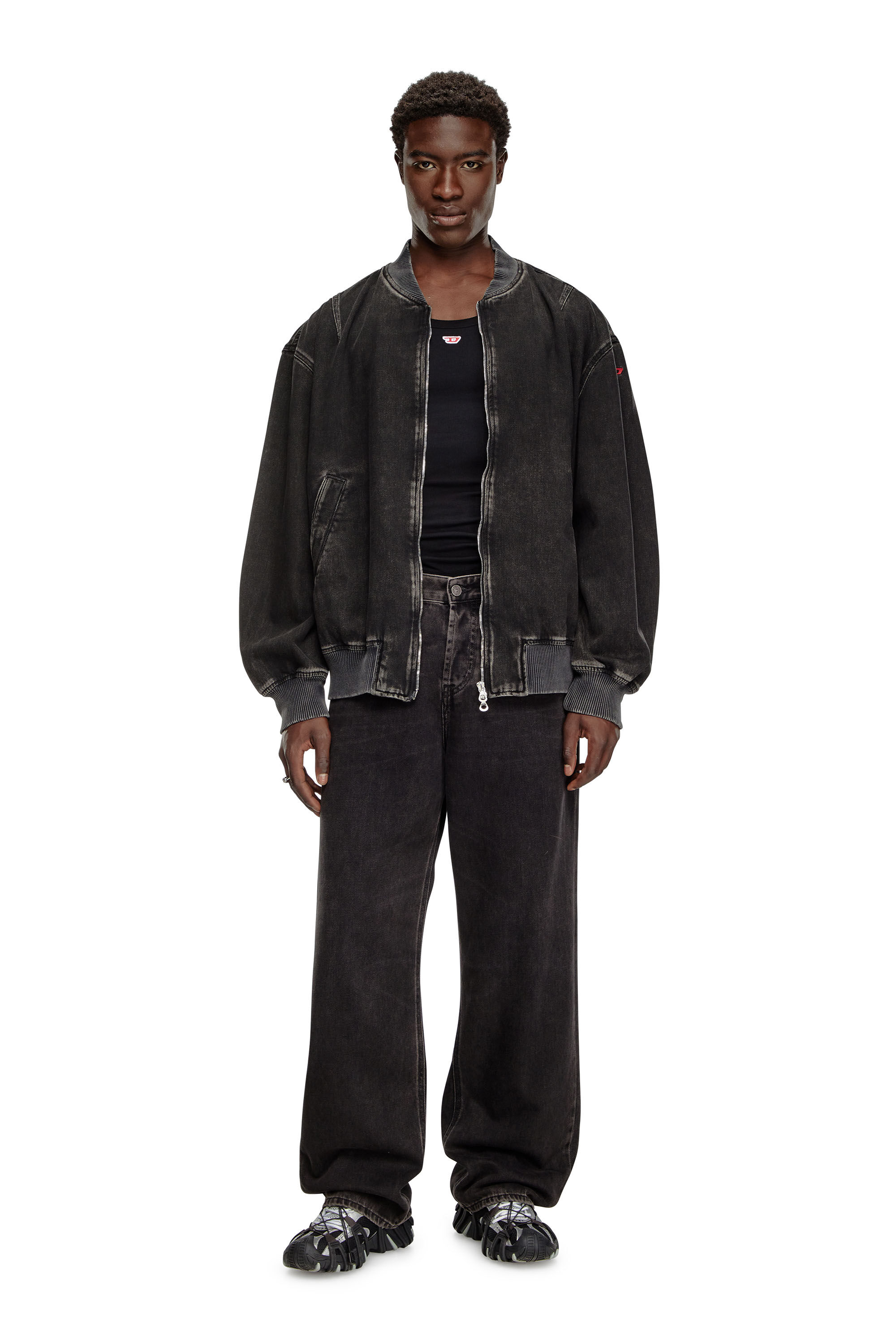 Black bomber jacket blue jeans sale