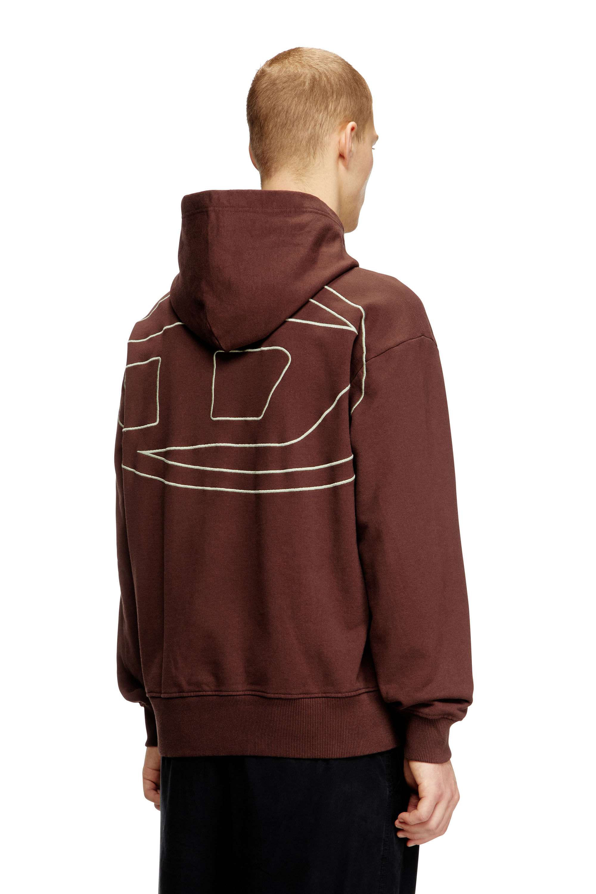 S-MACS-HOOD-MEGOVAL-D Men: Hoodie with back D logo | Diesel