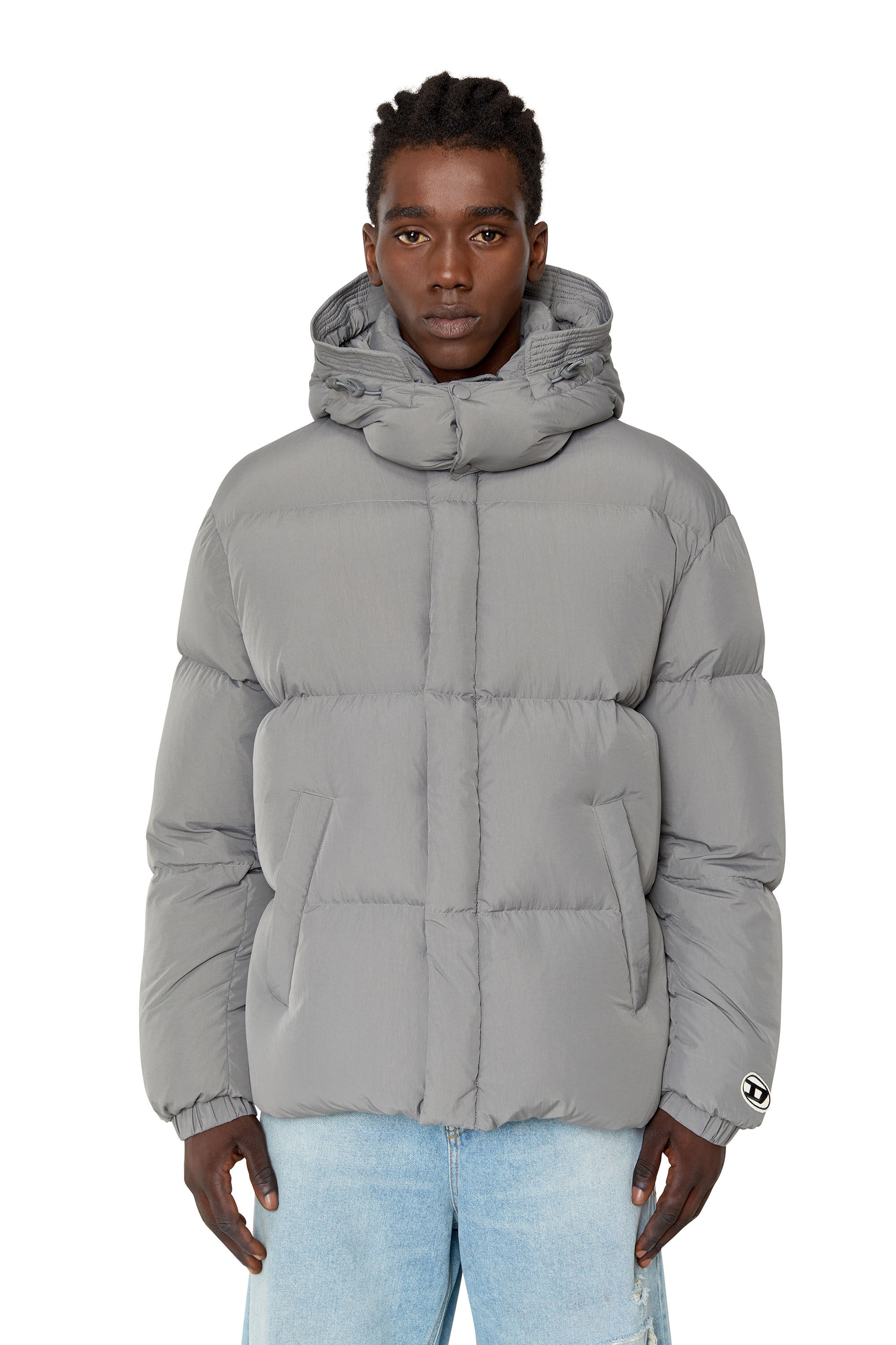 Diesel Wrolffdnw Winter Jacket Gray, Men's, Size: XXL, Grey
