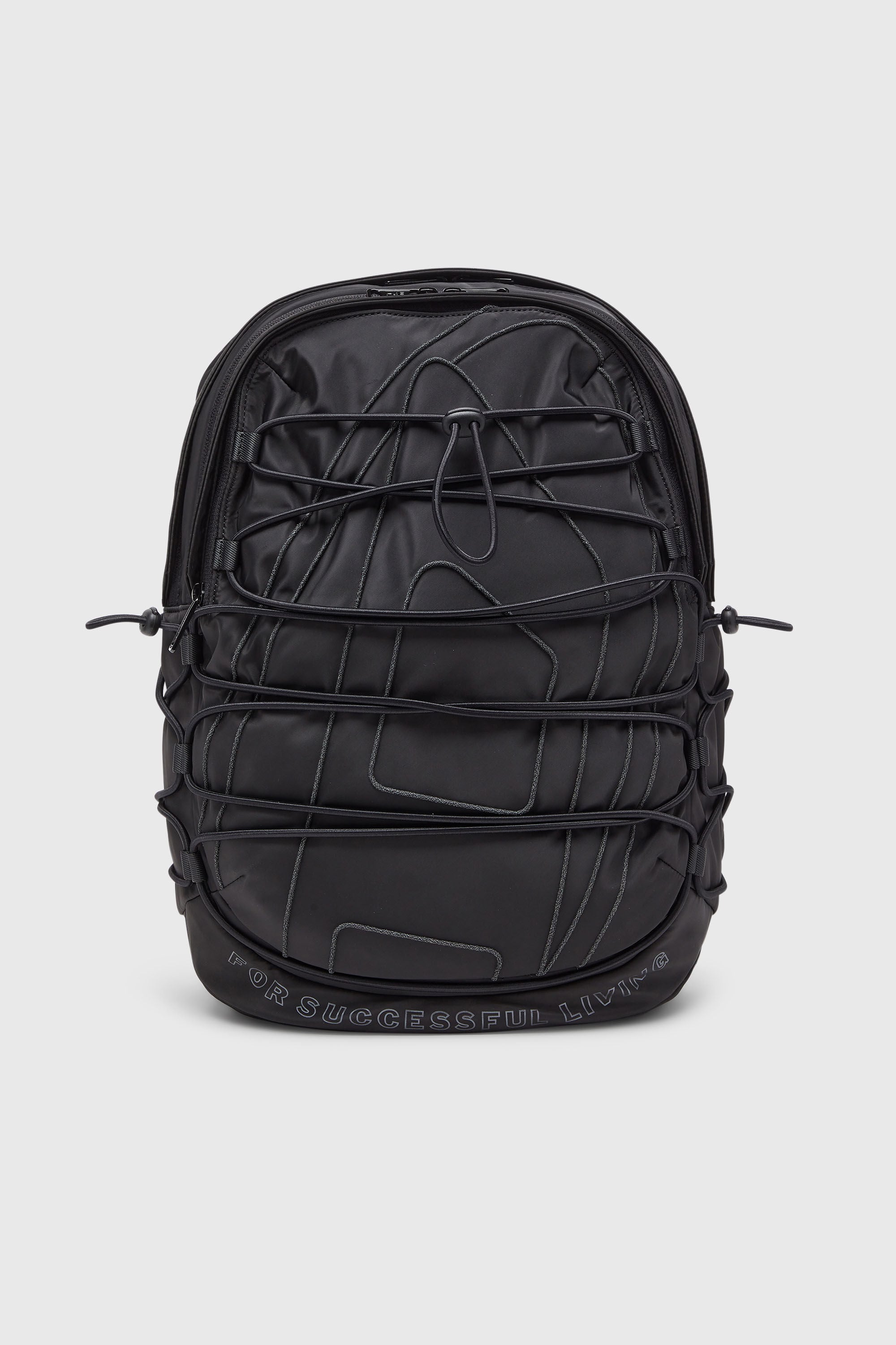 Diesel - TECH-D BACKPACK X, Unisex's Tech-D - Backpack with bungee cords and reflective details in Black - 1