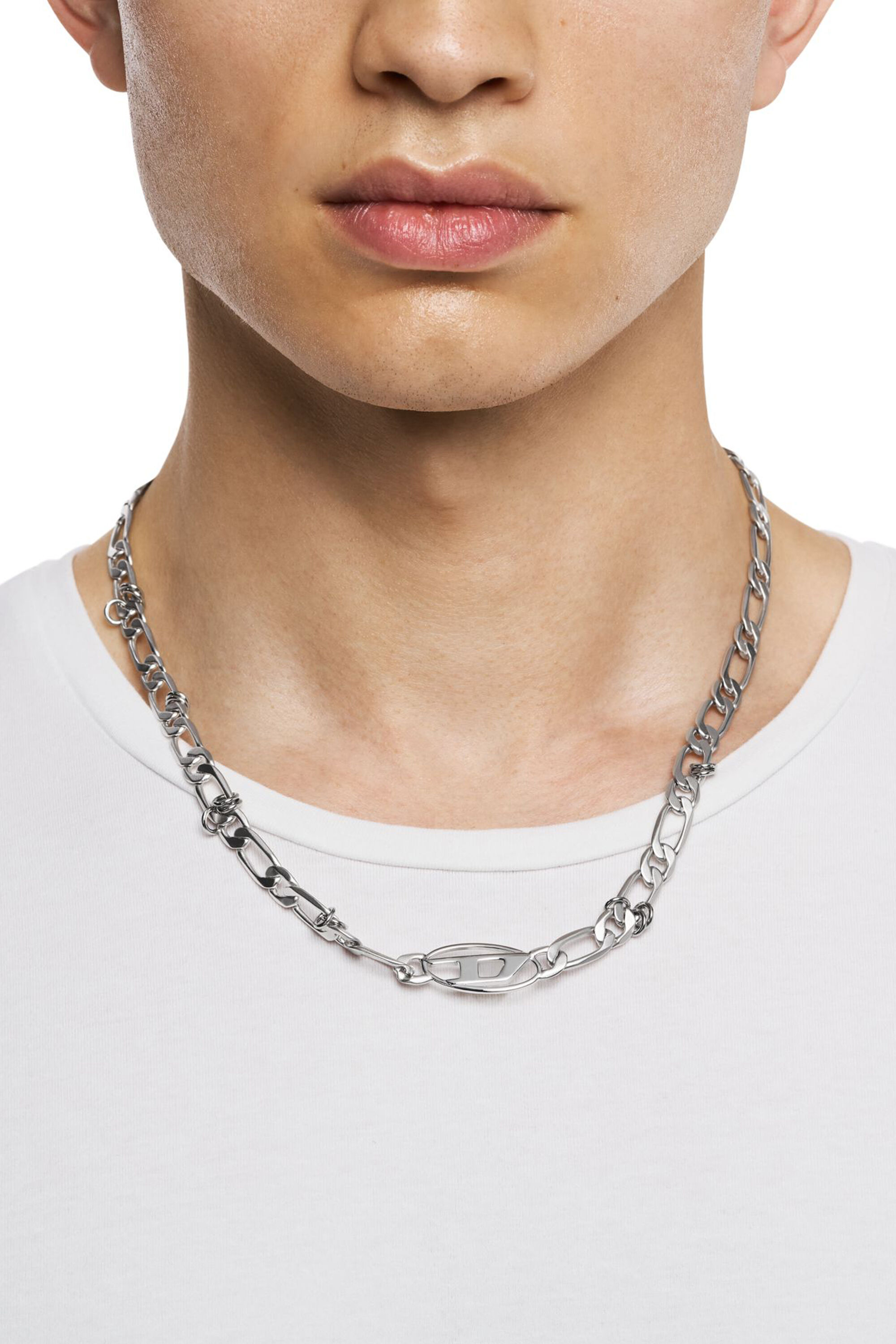 Women's Stainless Steel and Brass Chain Necklace | Silver | Diesel