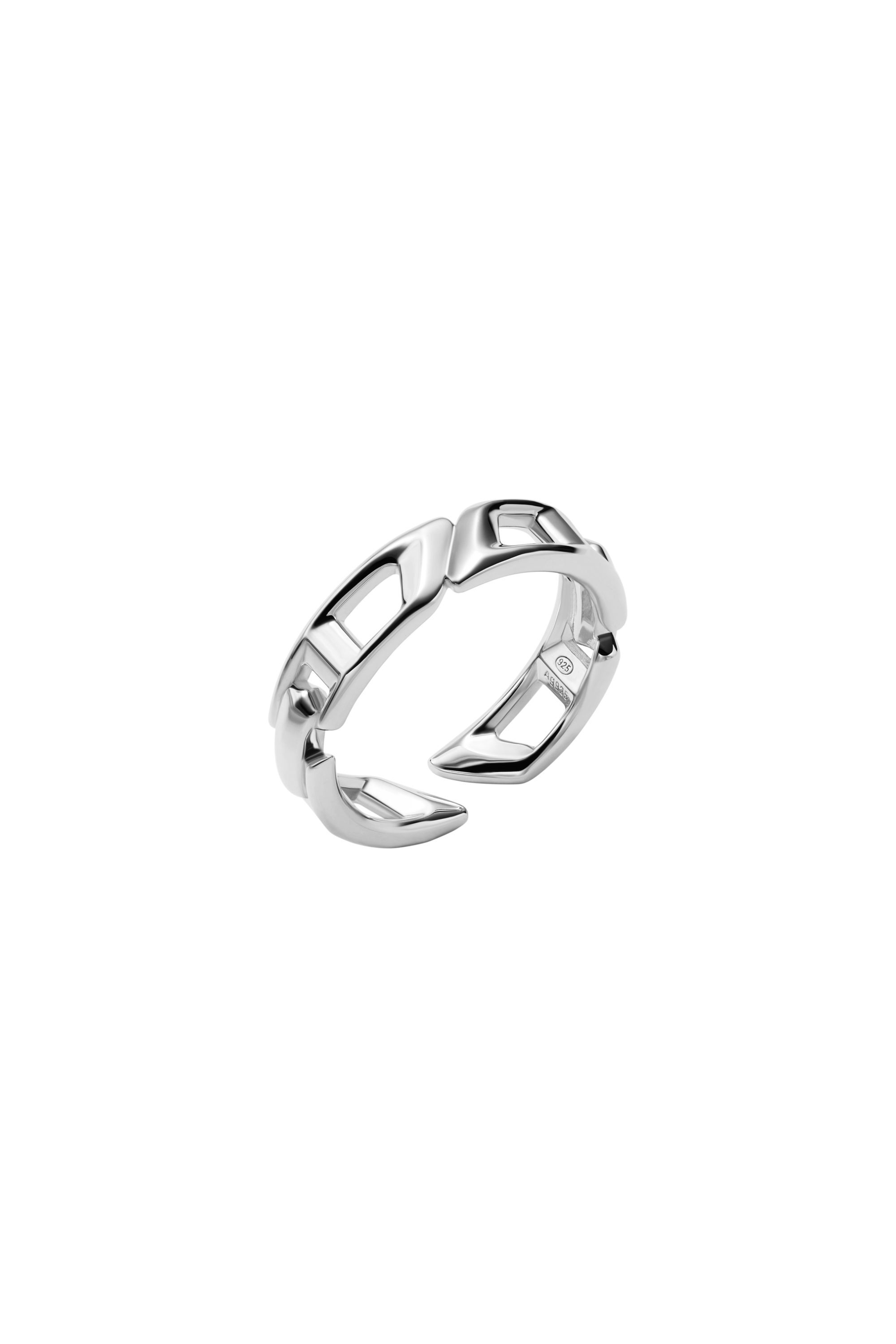 Women's D Logo Sterling Silver Band Ring | Silver | Diesel {{Country}}