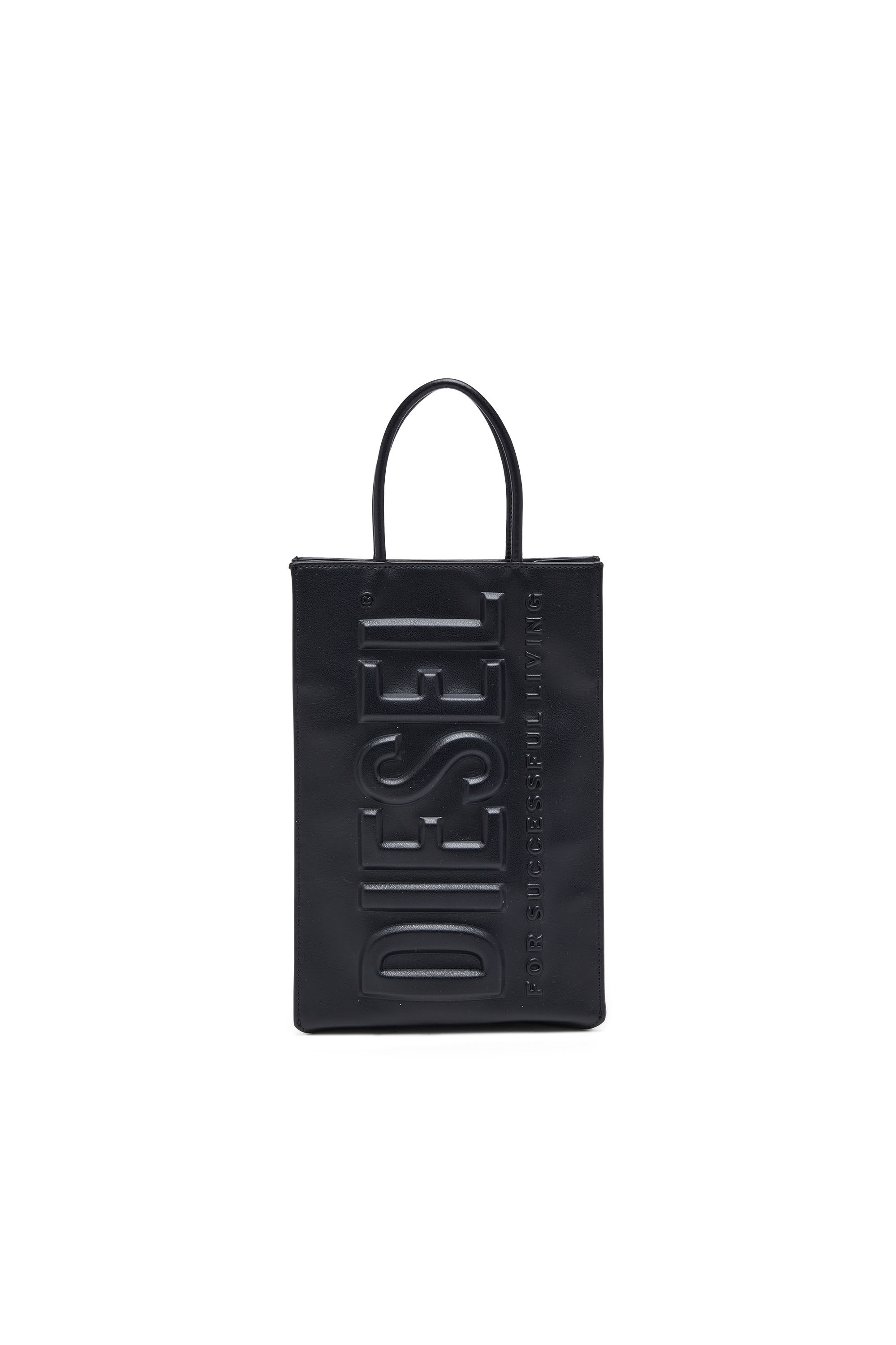 Men's Dsl 3D M-PU tote bag with embossed logo | Black | Diesel