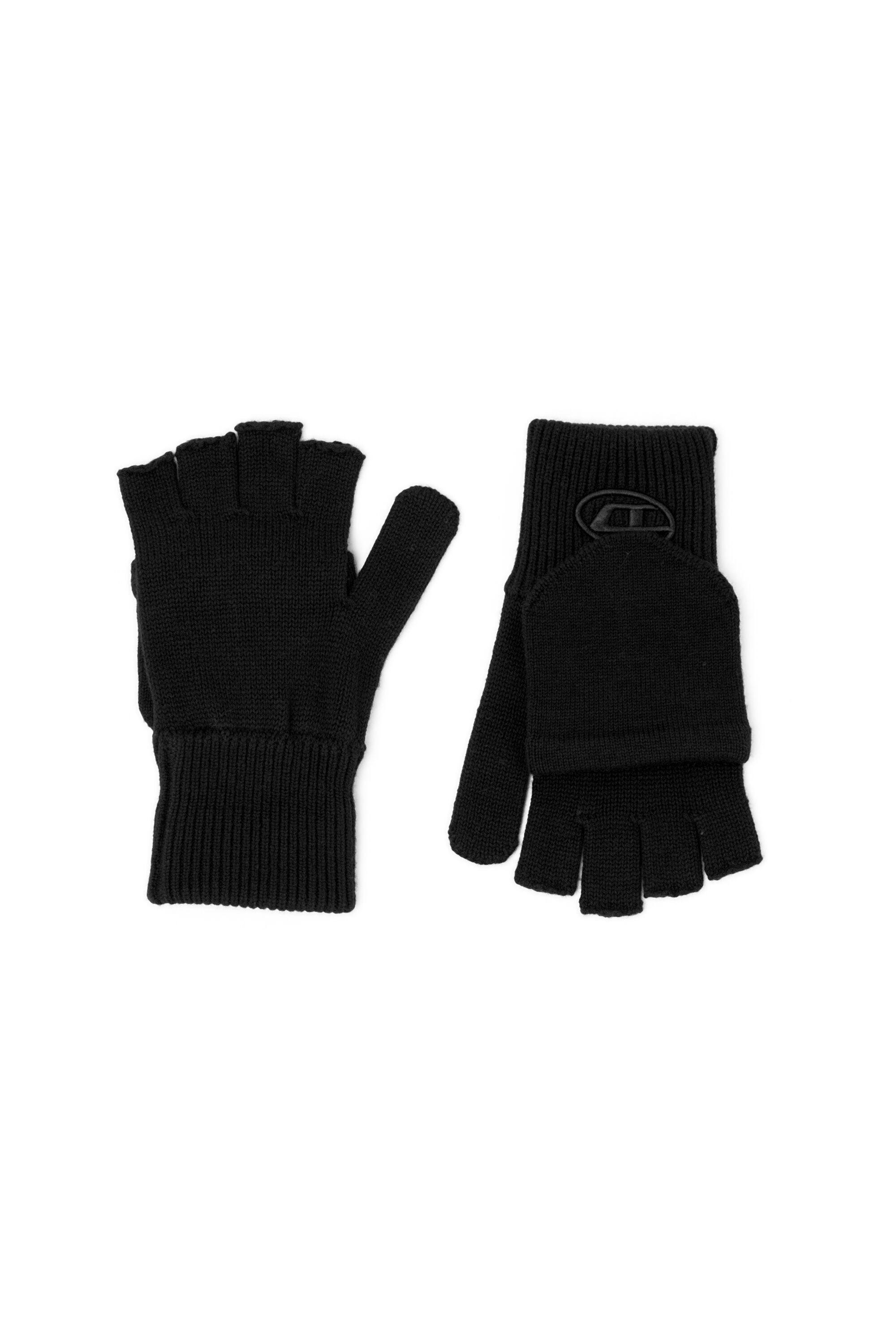 Women's Wool-blend gloves with Oval D logo | Black | Diesel