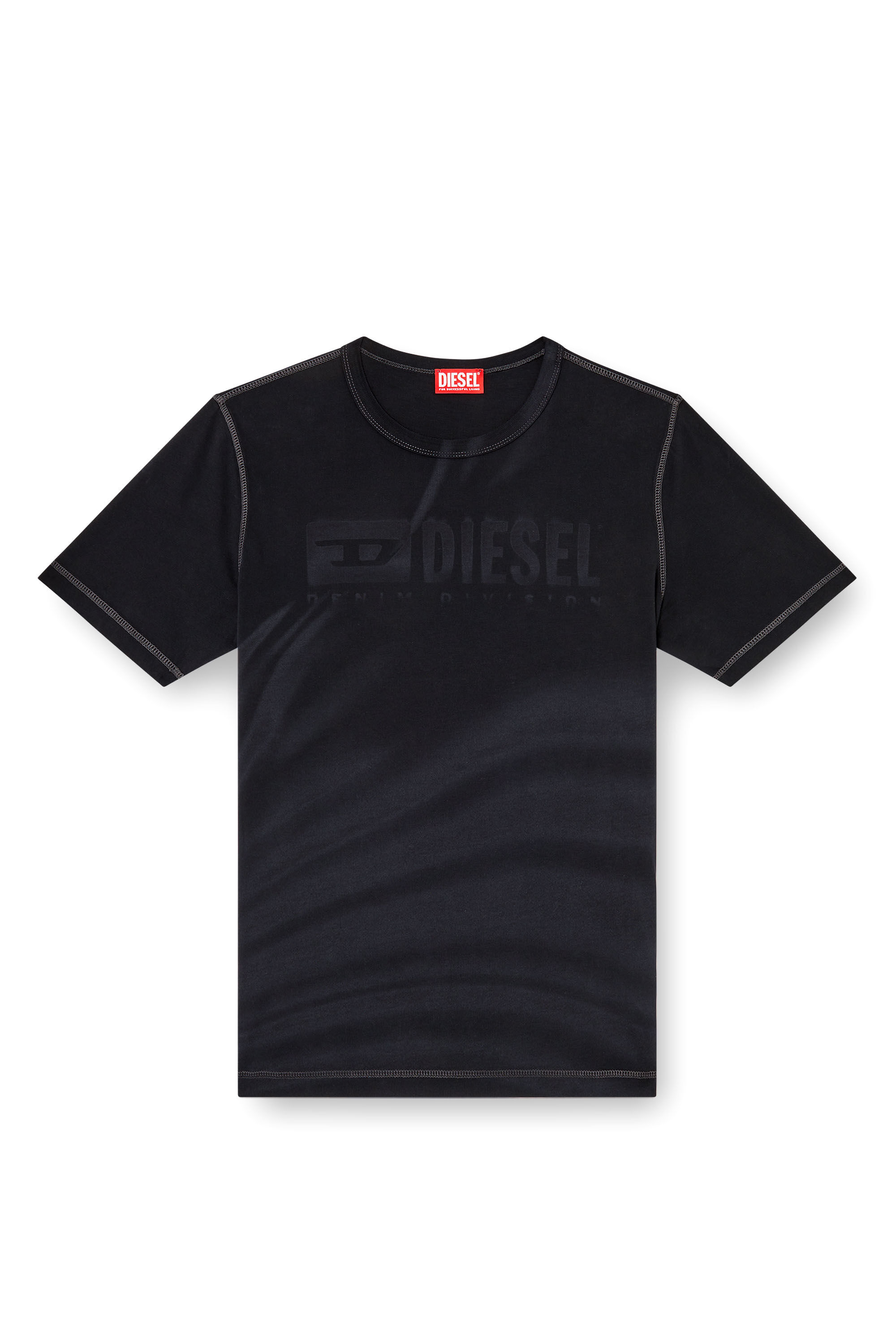 Men's Laser-faded logo T-shirt | Black | Diesel