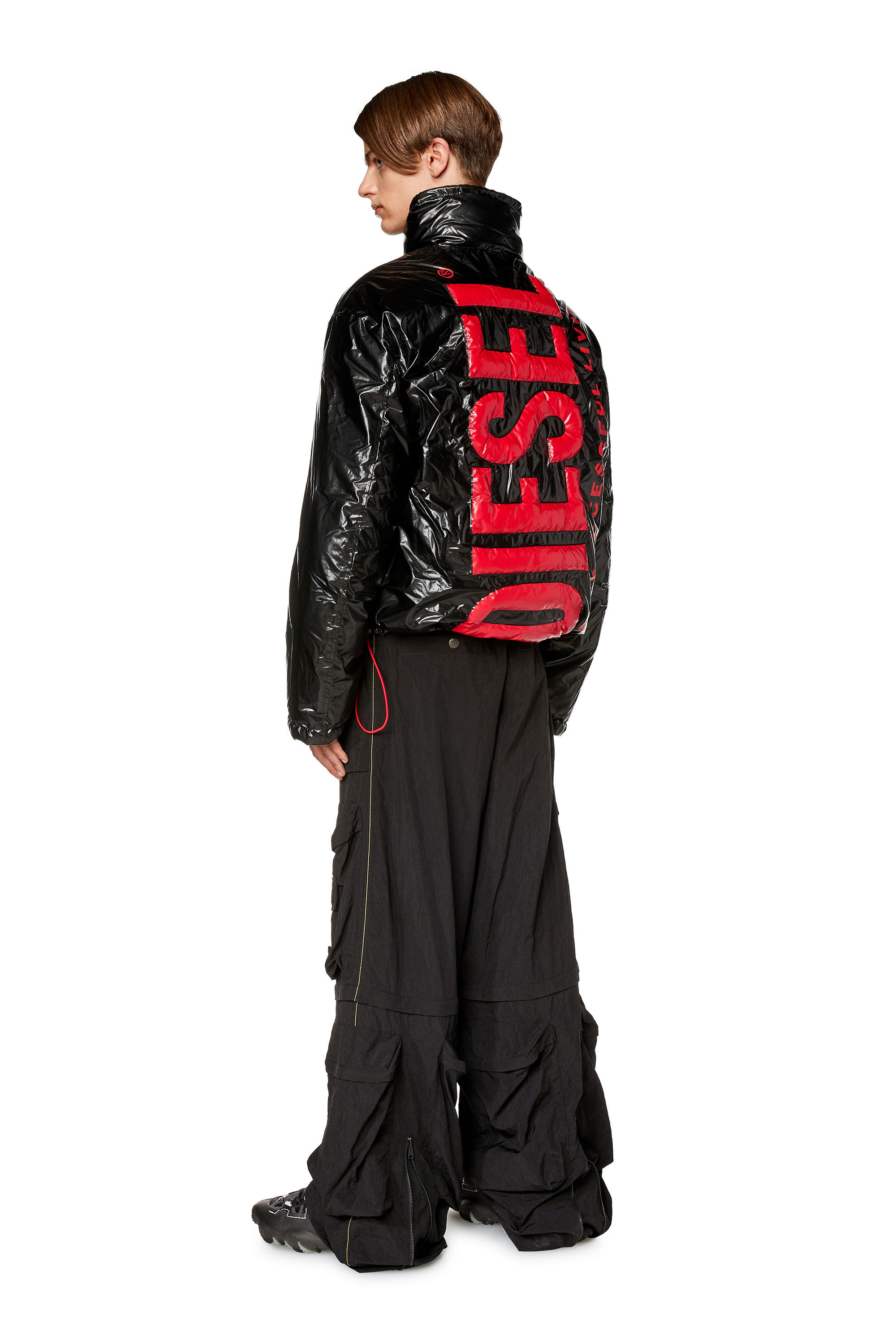 Men's Padded jacket with maxi logo | Multicolor | Diesel