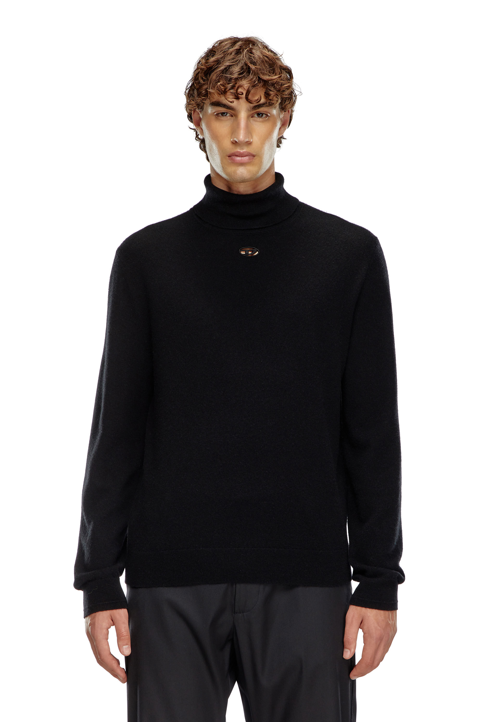 Men's Turtleneck jumper in wool and cashmere | Black | Diesel