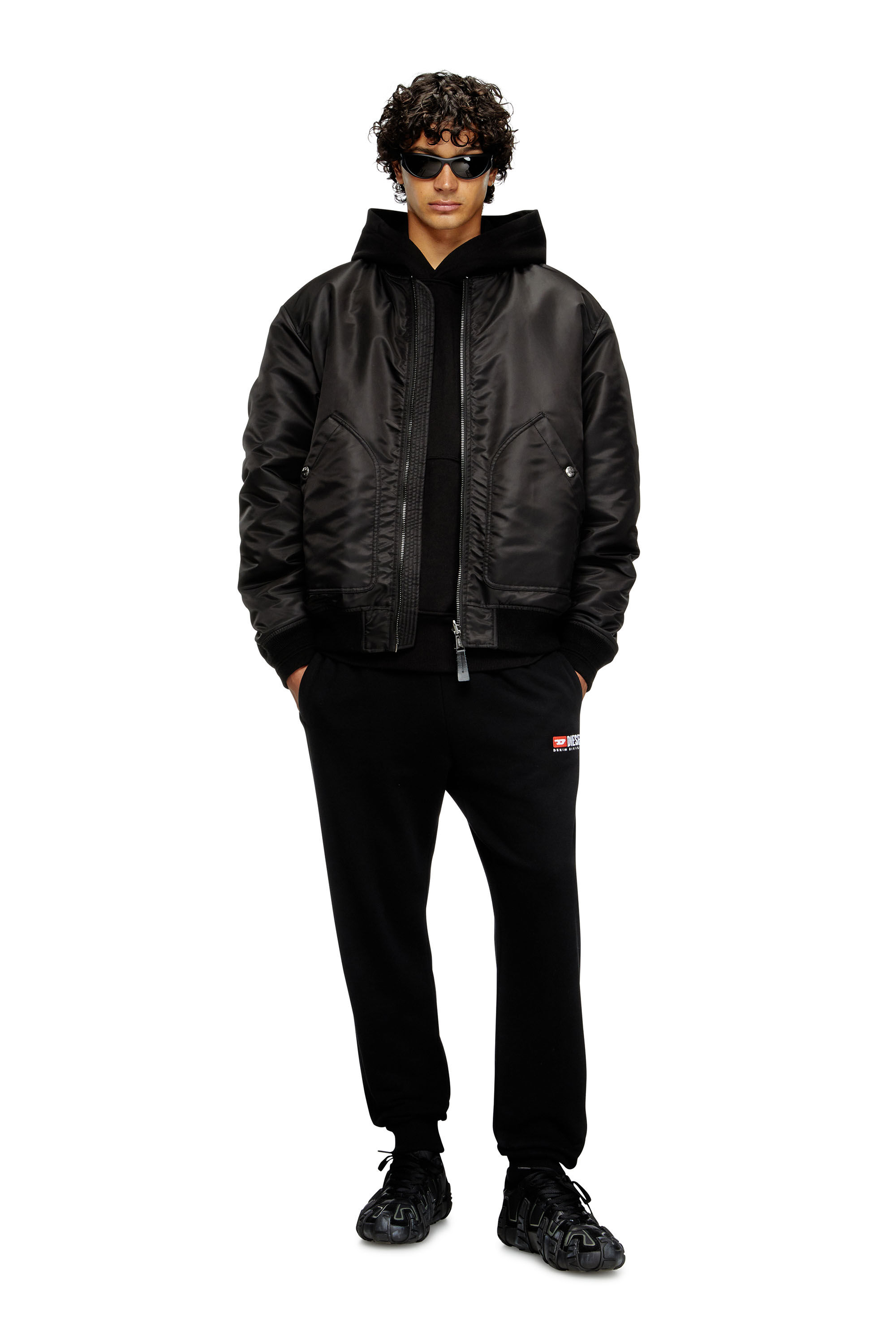 Diesel - P-TARY-DIV, Man's Track pants with embroidered logo in Black - 1