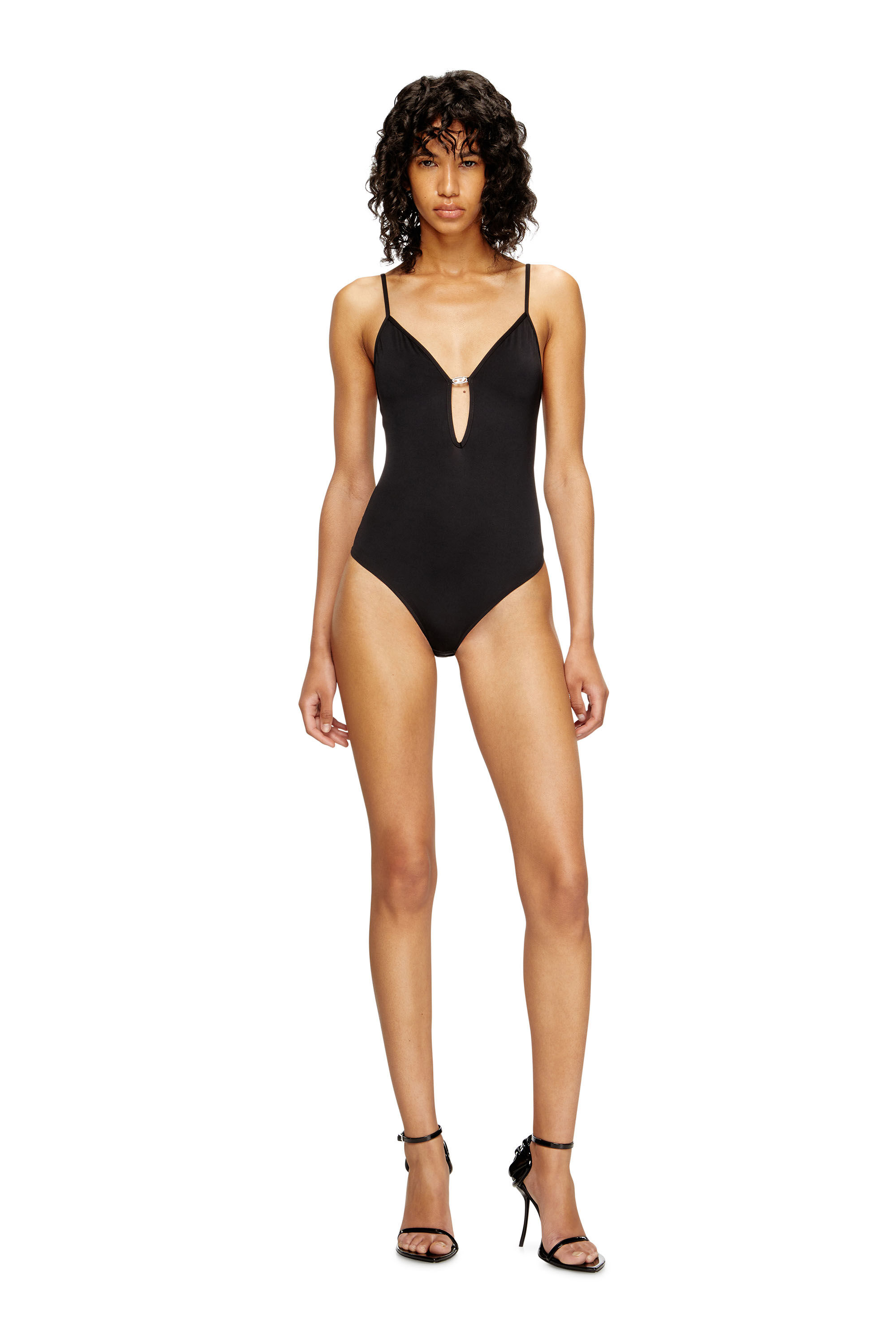 【送料&関税込】Diesel Ufby Oval-d Bodysuit Women's Camo lace bodysuit with Oval D plaque | Black | Diesel