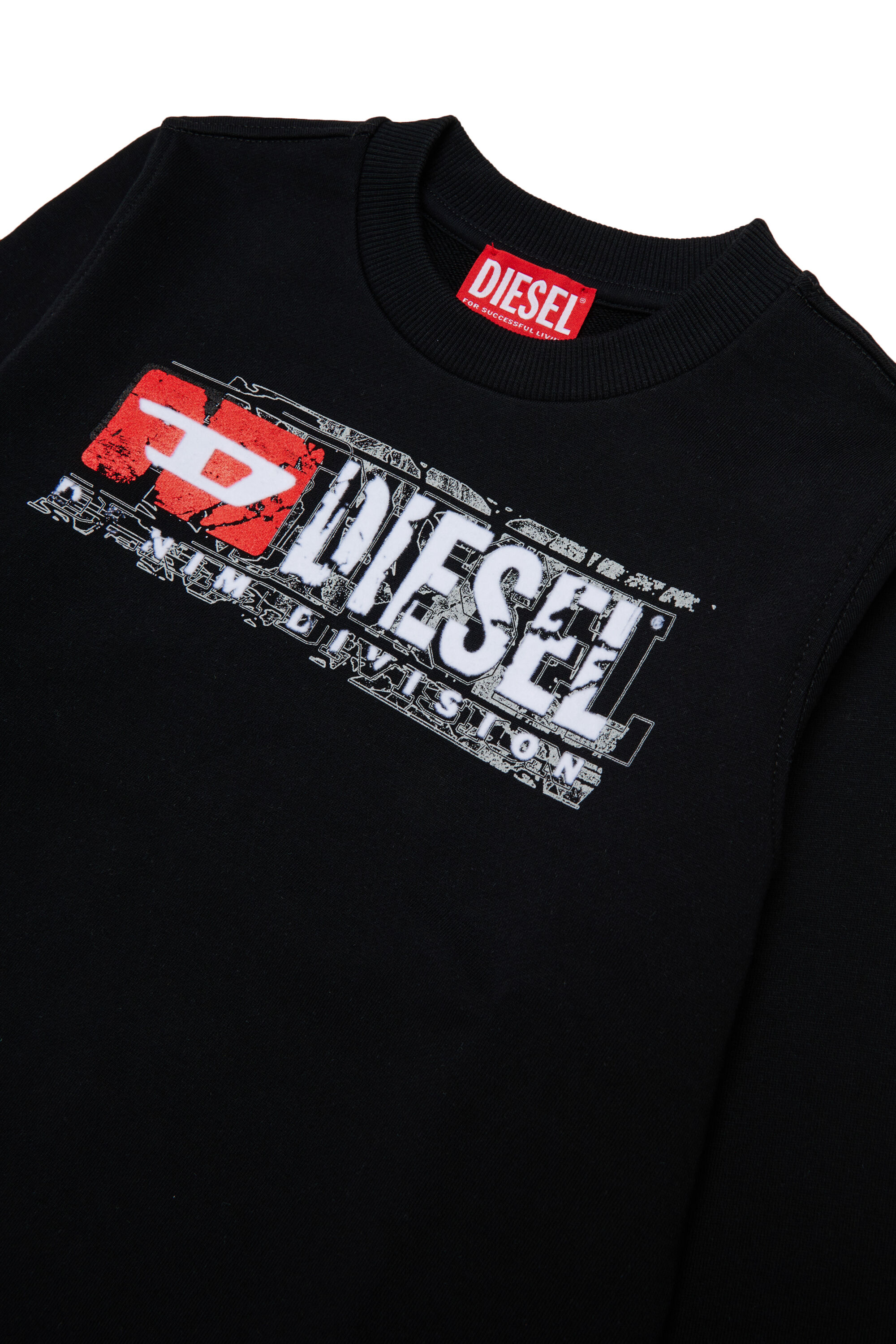 Diesel - SLOMIX, Man's Sweatshirt with distressed-effect logo in Black - 3