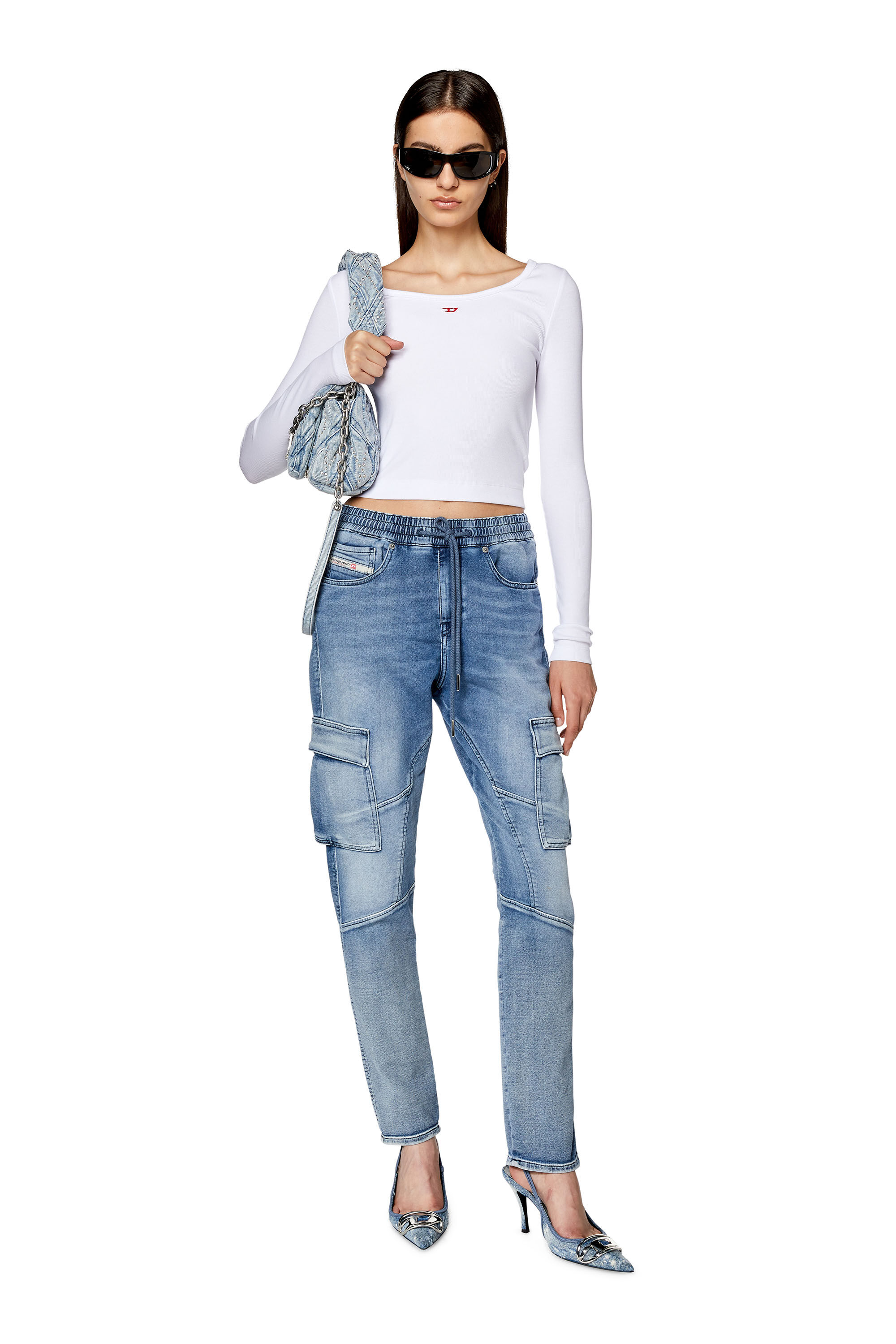 Women s Slim Jeans Medium blue Diesel 2051 D Ursy Track Denim