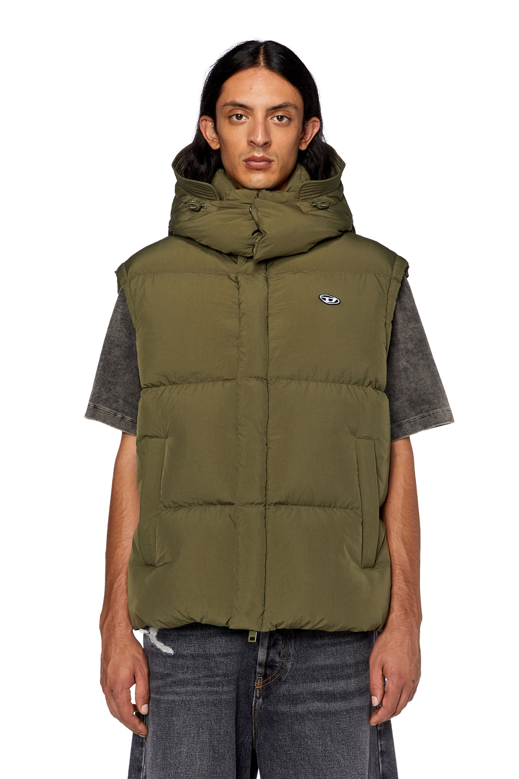 W-ROLFYS: Men's Down vest, sleevless jacket in nylon | Diesel