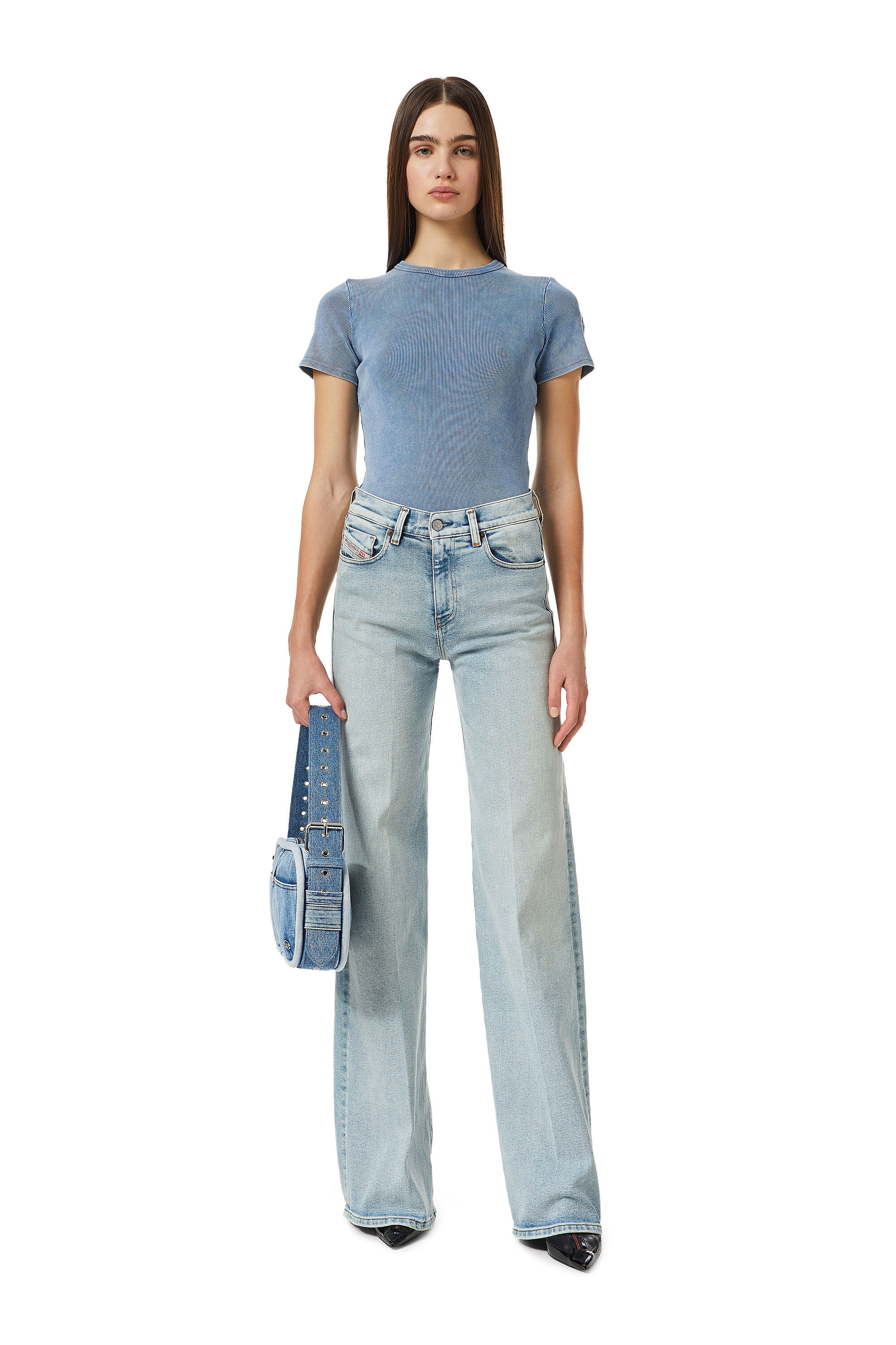 Diesel 1978 Wide-legged Jeans Womens Light Blue