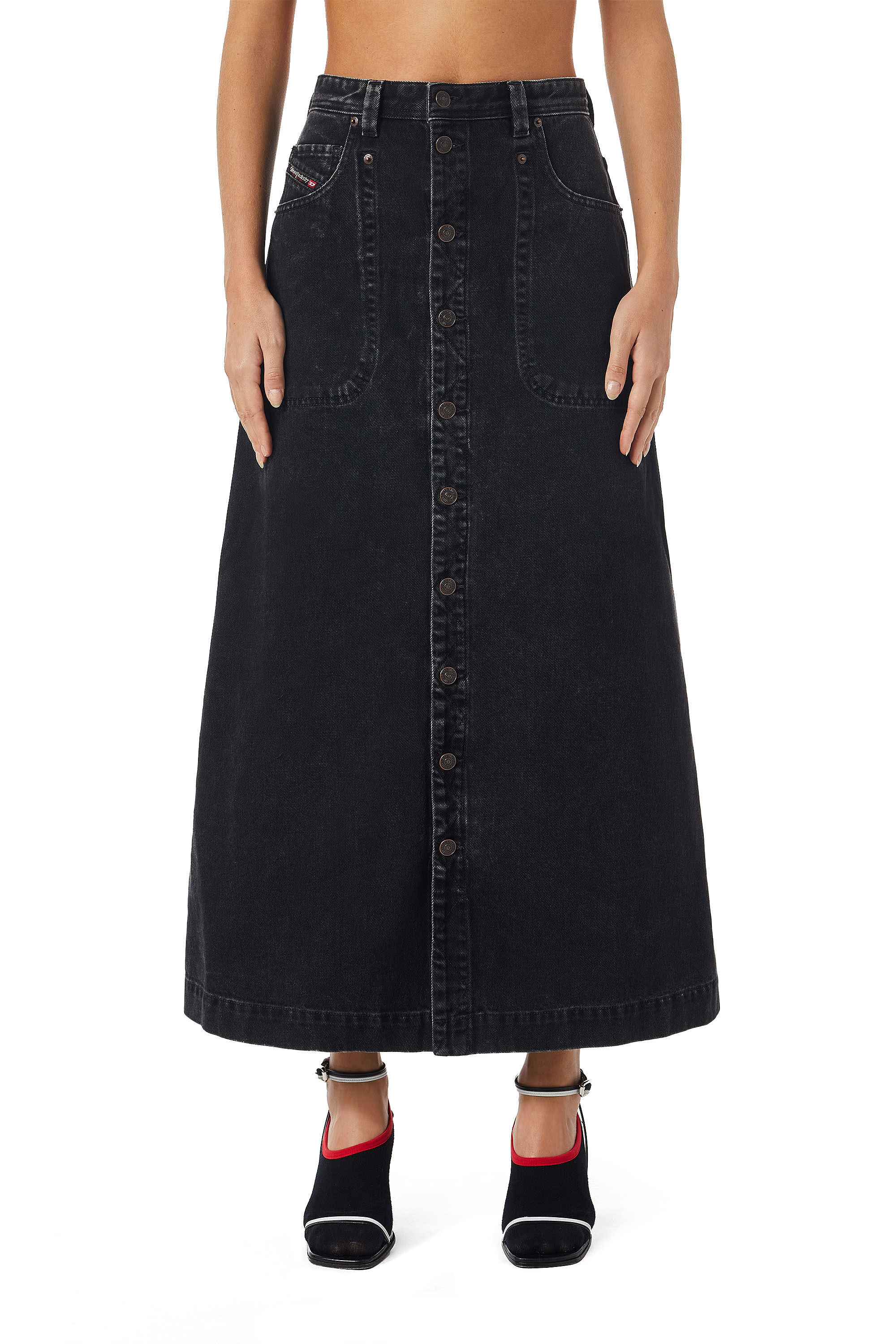 Aline long denim skirts clearance