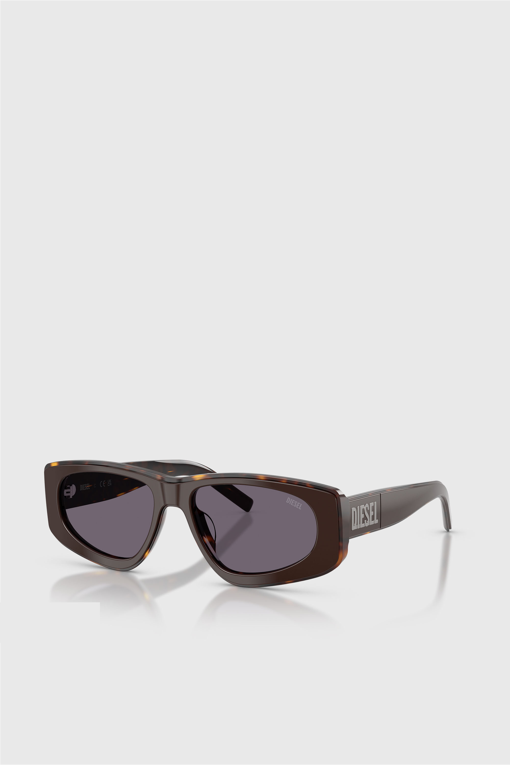 Diesel - 0DL2021U, Unisex's Geometric Sunglasses in Brown/Violet - 2