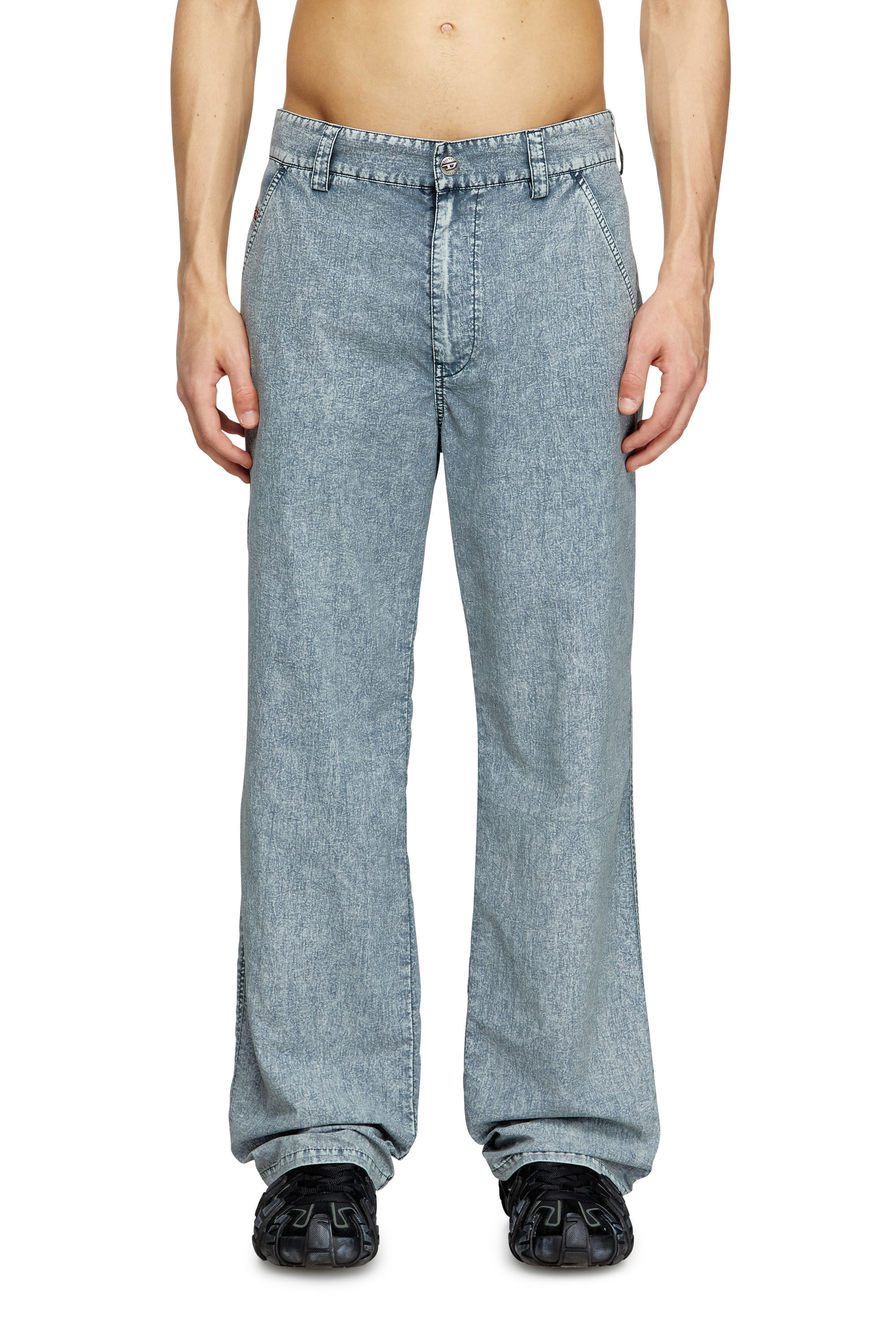 Diesel - P-HANTIK-CHINO, Man's Chino pants in recycled nylon taslan in Light Blue - 3