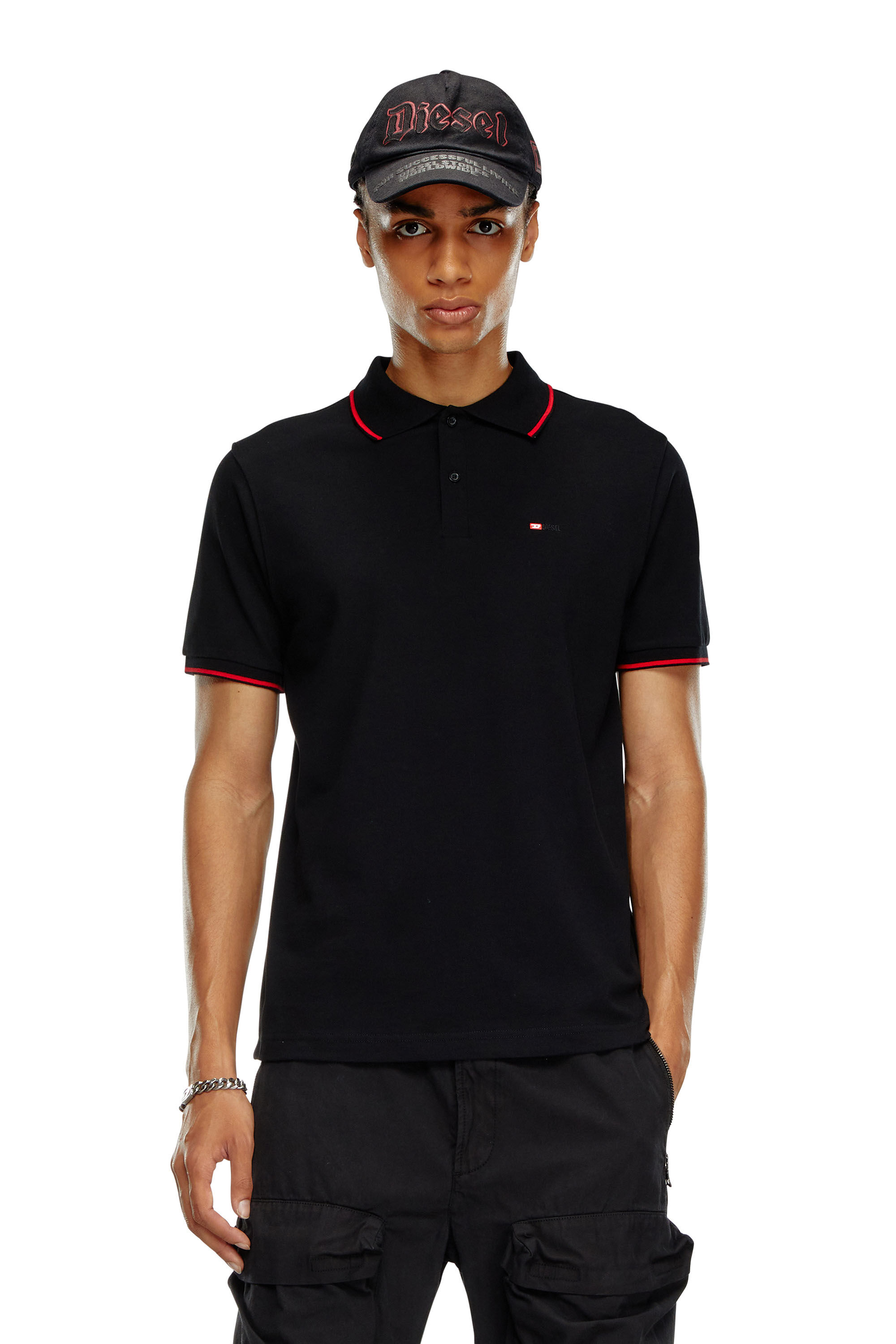 Black diesel polo shirt clearance