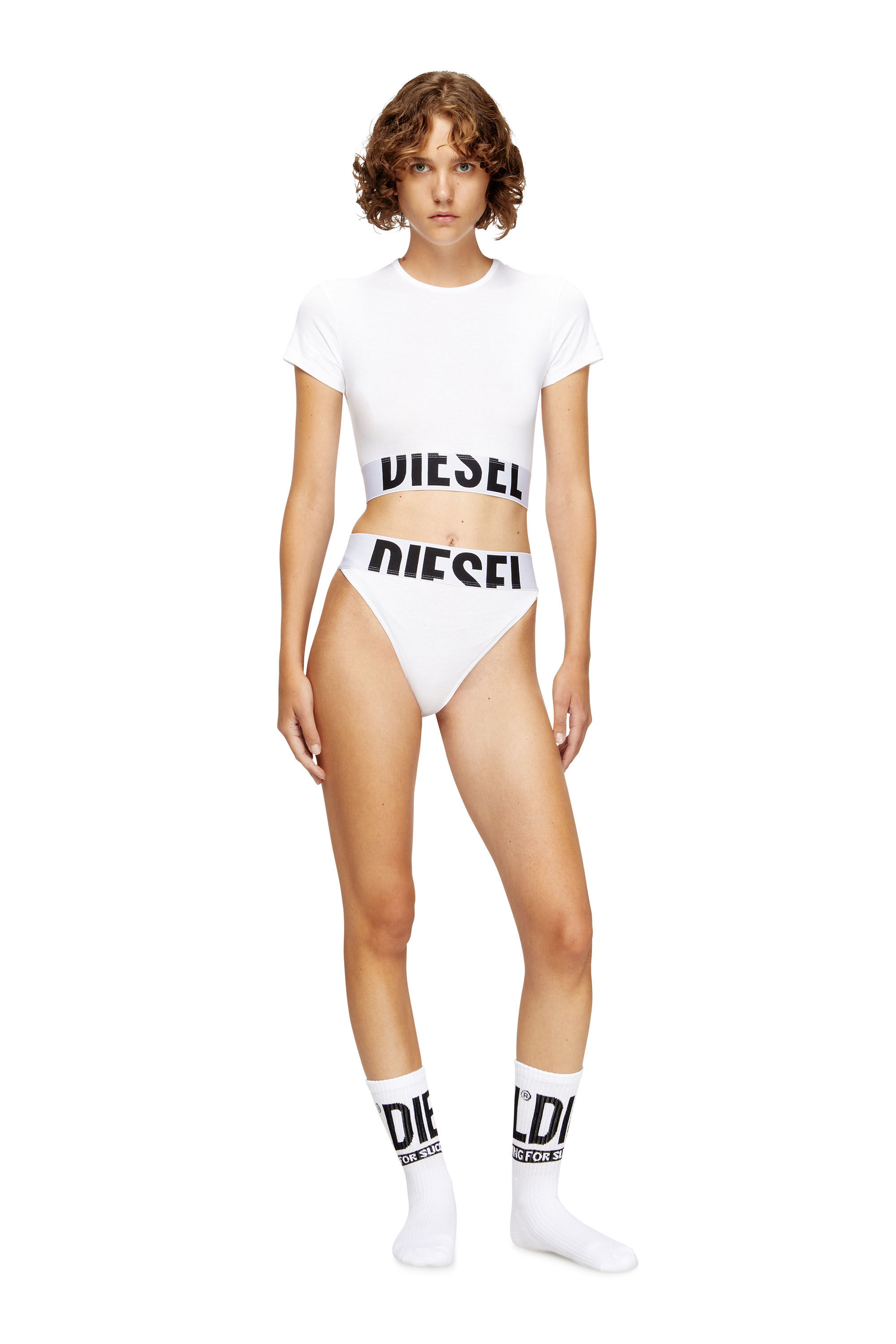 トップス theredthread S logo belt tops white Women's Sporty cropped top with logo band | White | Diesel {{Country}}