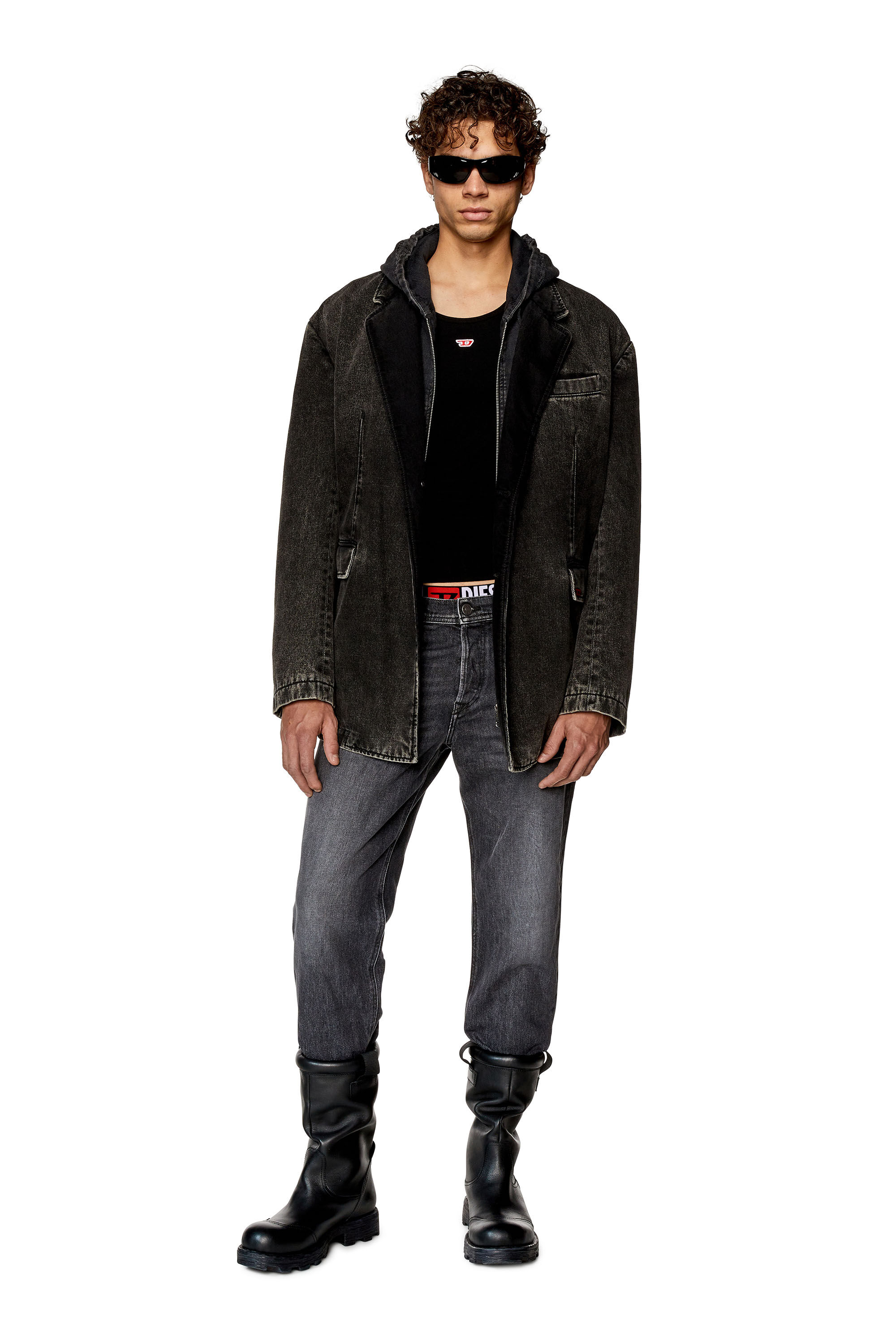 Men s Tapered Jeans Black Dark grey Diesel 2023 D Finitive