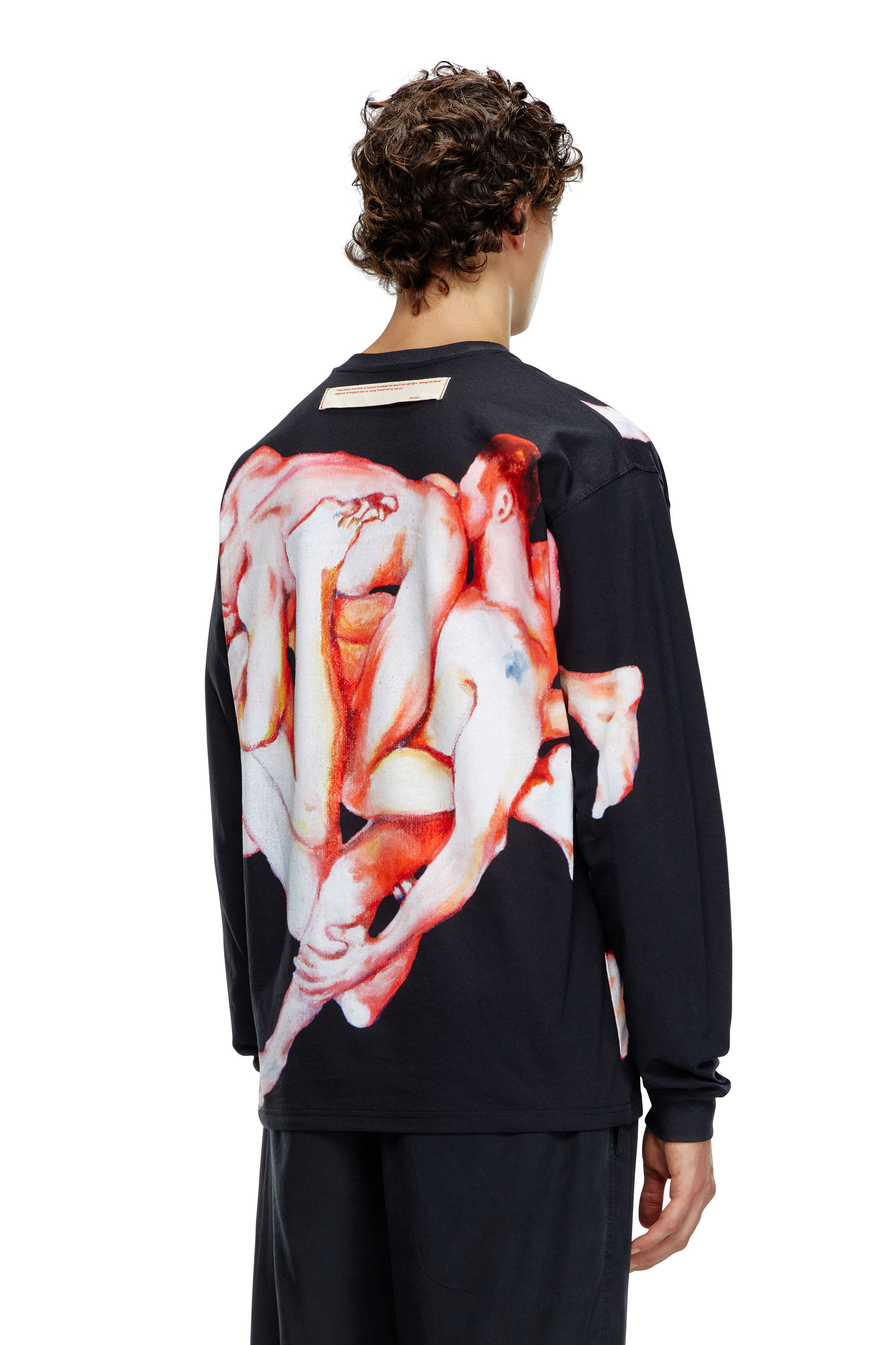 Diesel - PR-T-BOXT-LS-VAL, Unisex's Long-sleeve T-shirt with print and patches in Black - 4