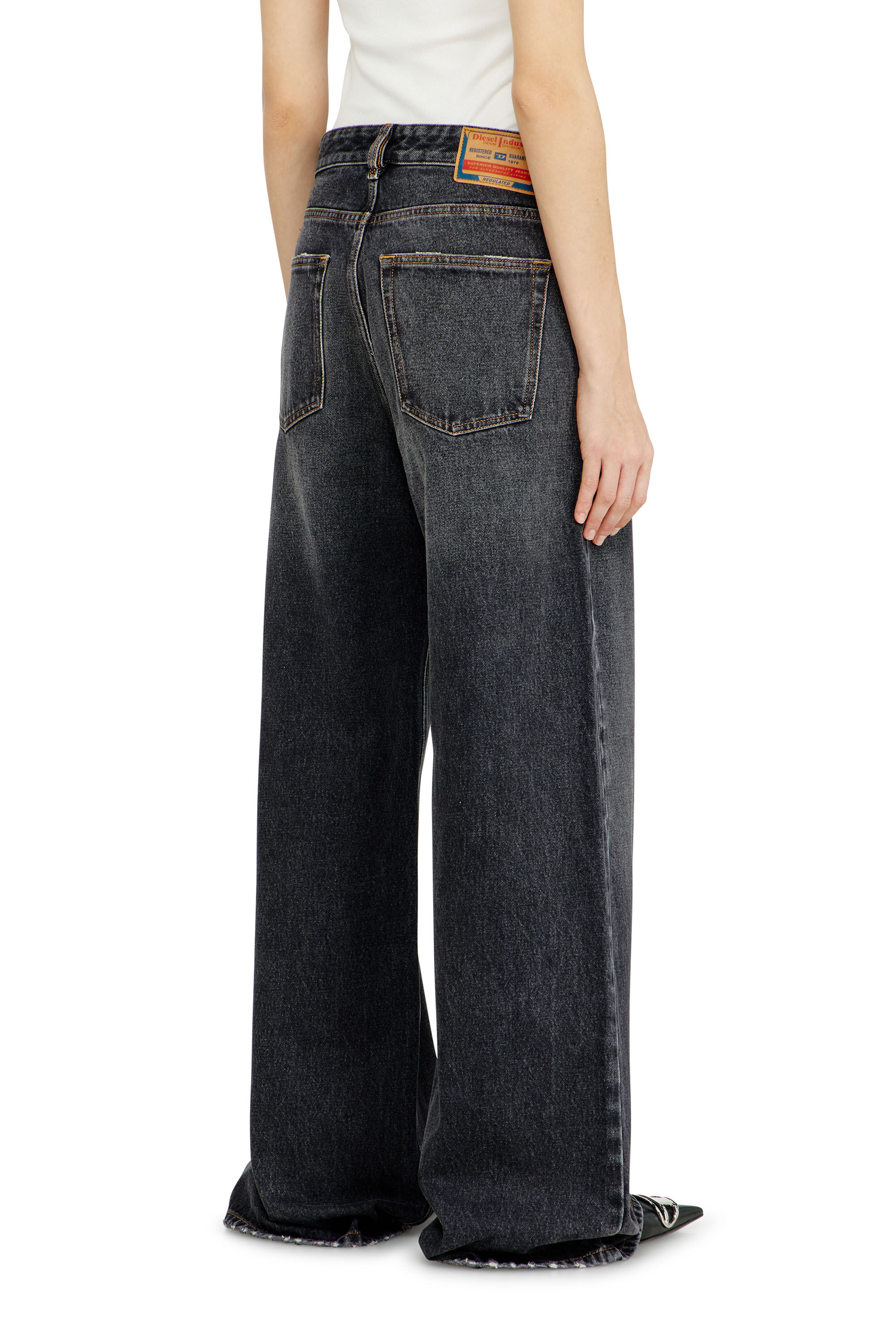 パンツ diesel 1996 D-sire w26 1996 D-Sire Woman: Relaxed Black/Dark grey Baggy Jeans | Diesel