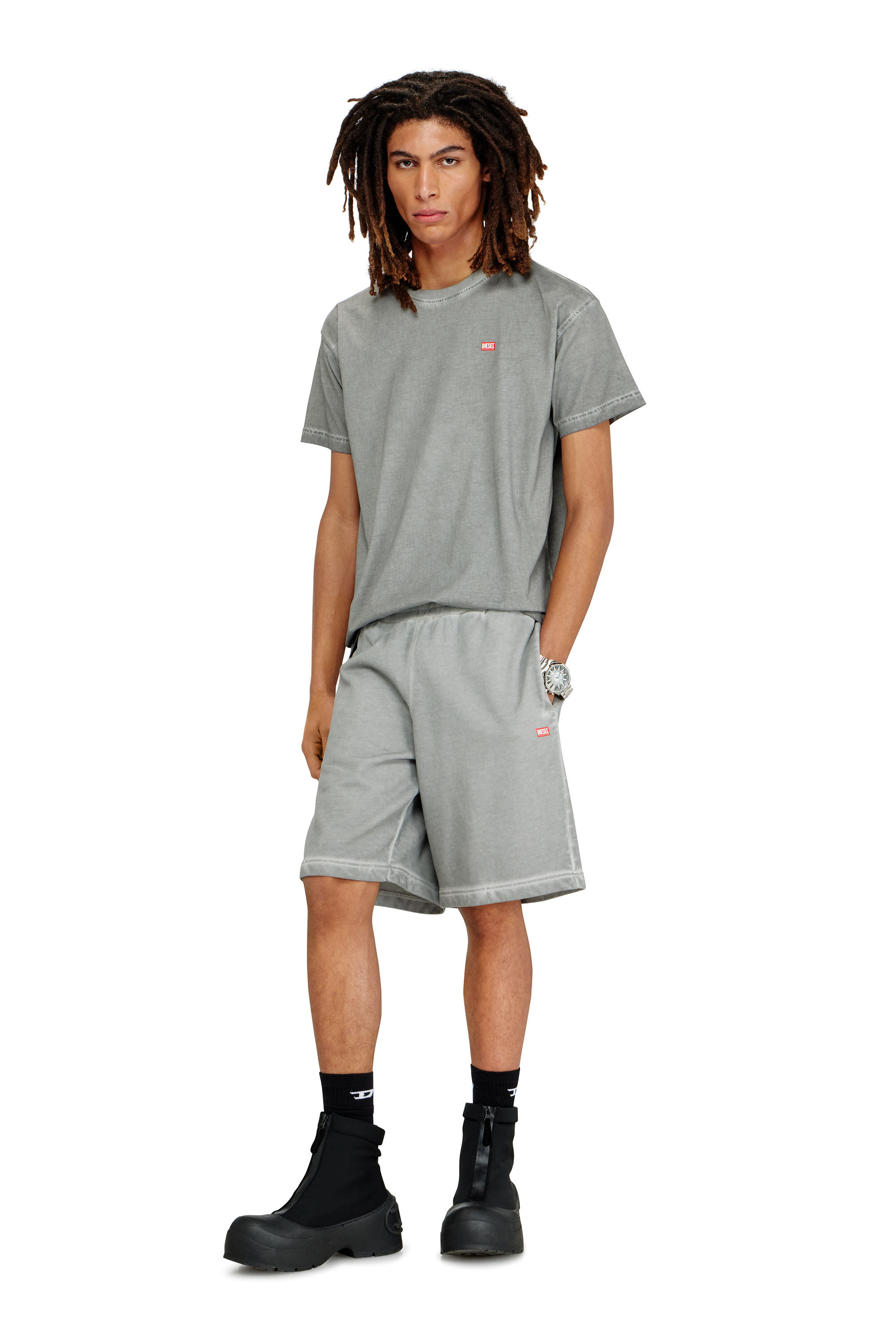 Men's Pigment-dyed shorts | Grey | Diesel