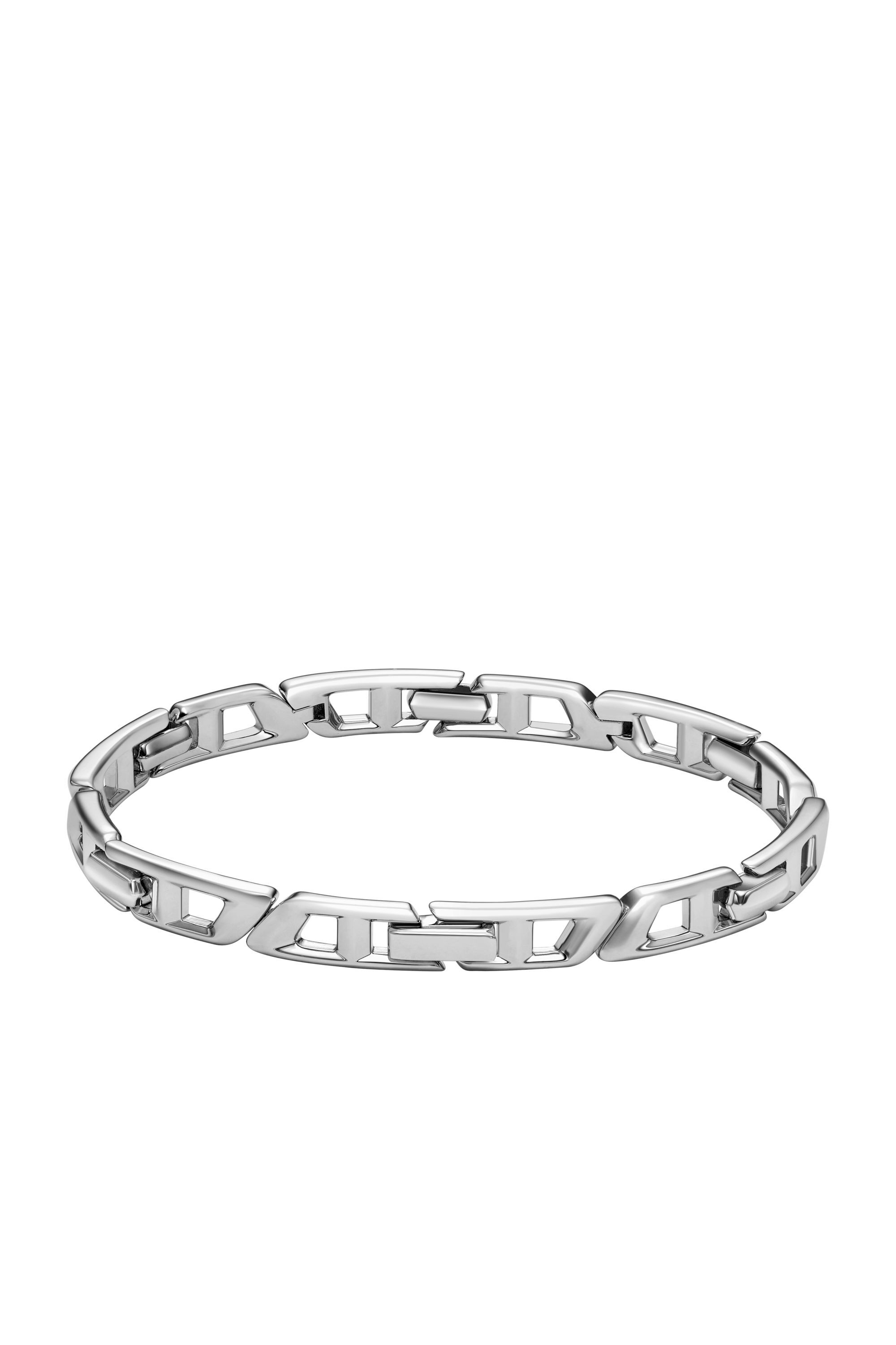 Women's Sterling Silver D Logo Link Bracelet | Silver | Diesel