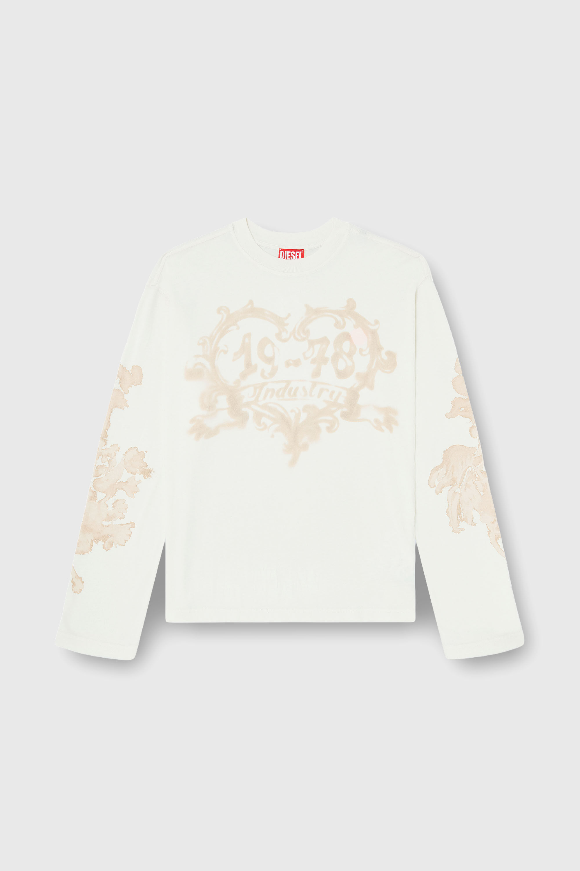 Diesel - T-HILARY-LS-AA1, Woman's Cotton long-sleeve T-shirt with graphic print in White/Pink - 2