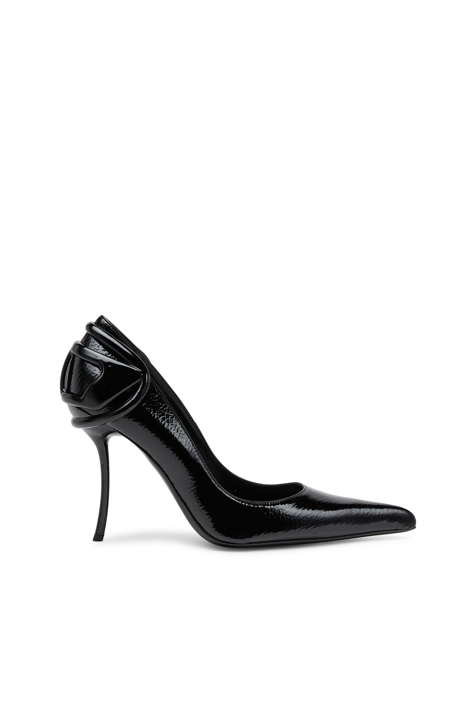 Women s D Ten Half Glossy pumps with curved heel Black Diesel