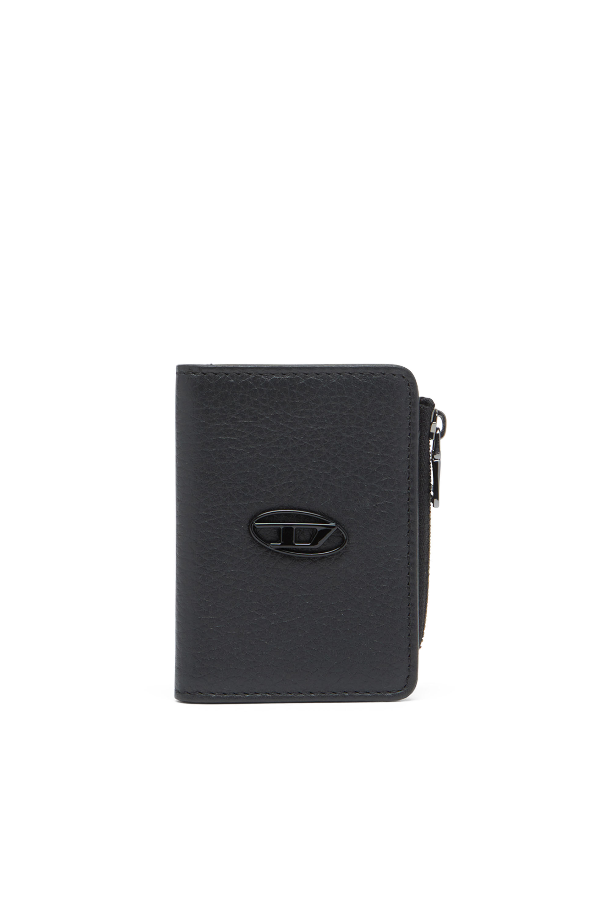 Diesel - HISSU EVO CARD HOLDER L, Man Leather card holder in Black - Image 1