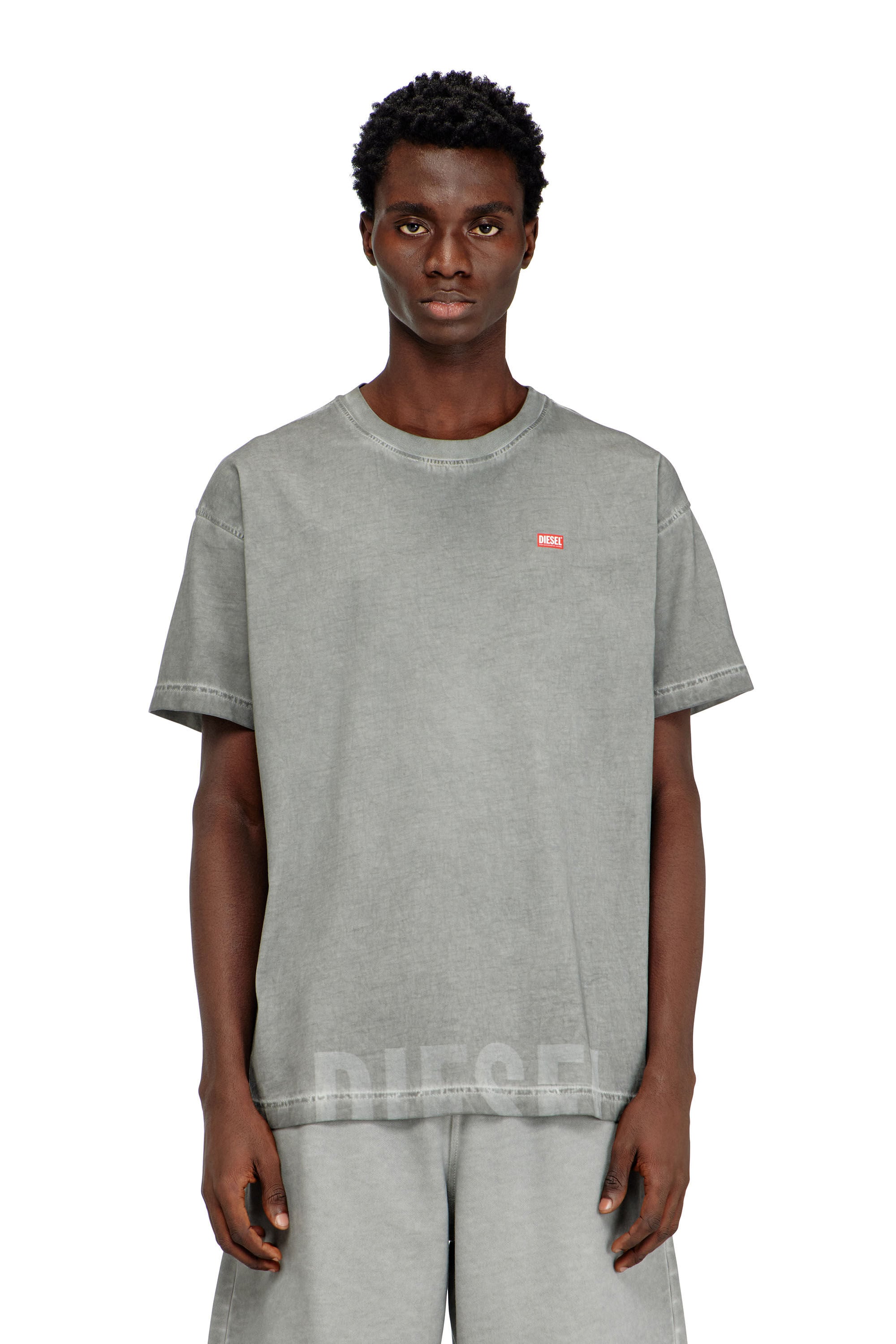 Diesel グレー Tシャツ | Tシャツ Diesel embossed Gray Charcoal