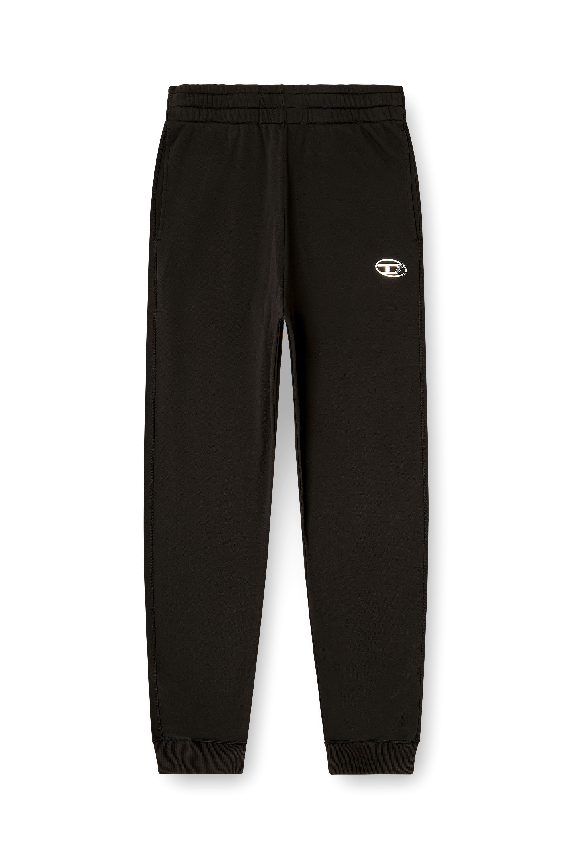 Men's Cotton pants with metallic Oval D | Black | Diesel