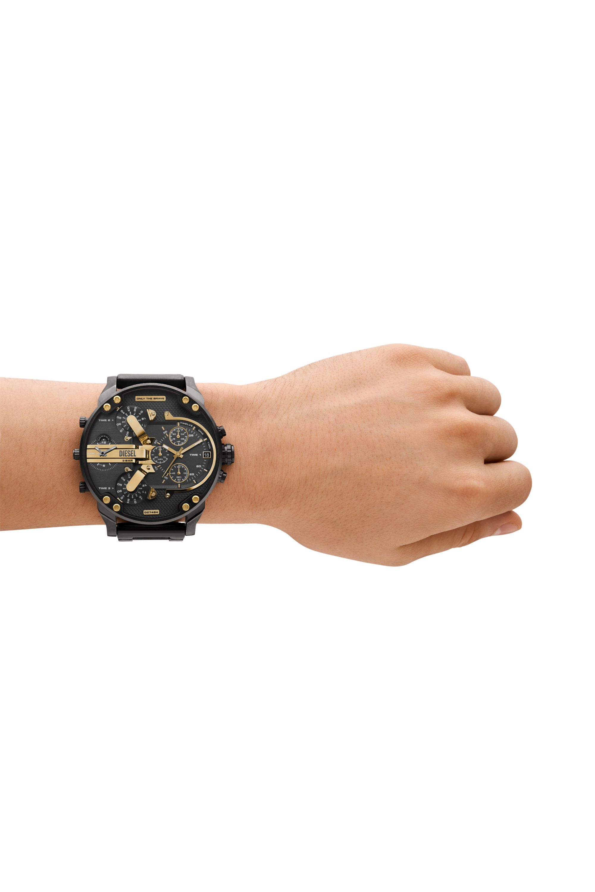Men s Mr. Daddy Two Tone Stainless Steel Watch Grey Diesel