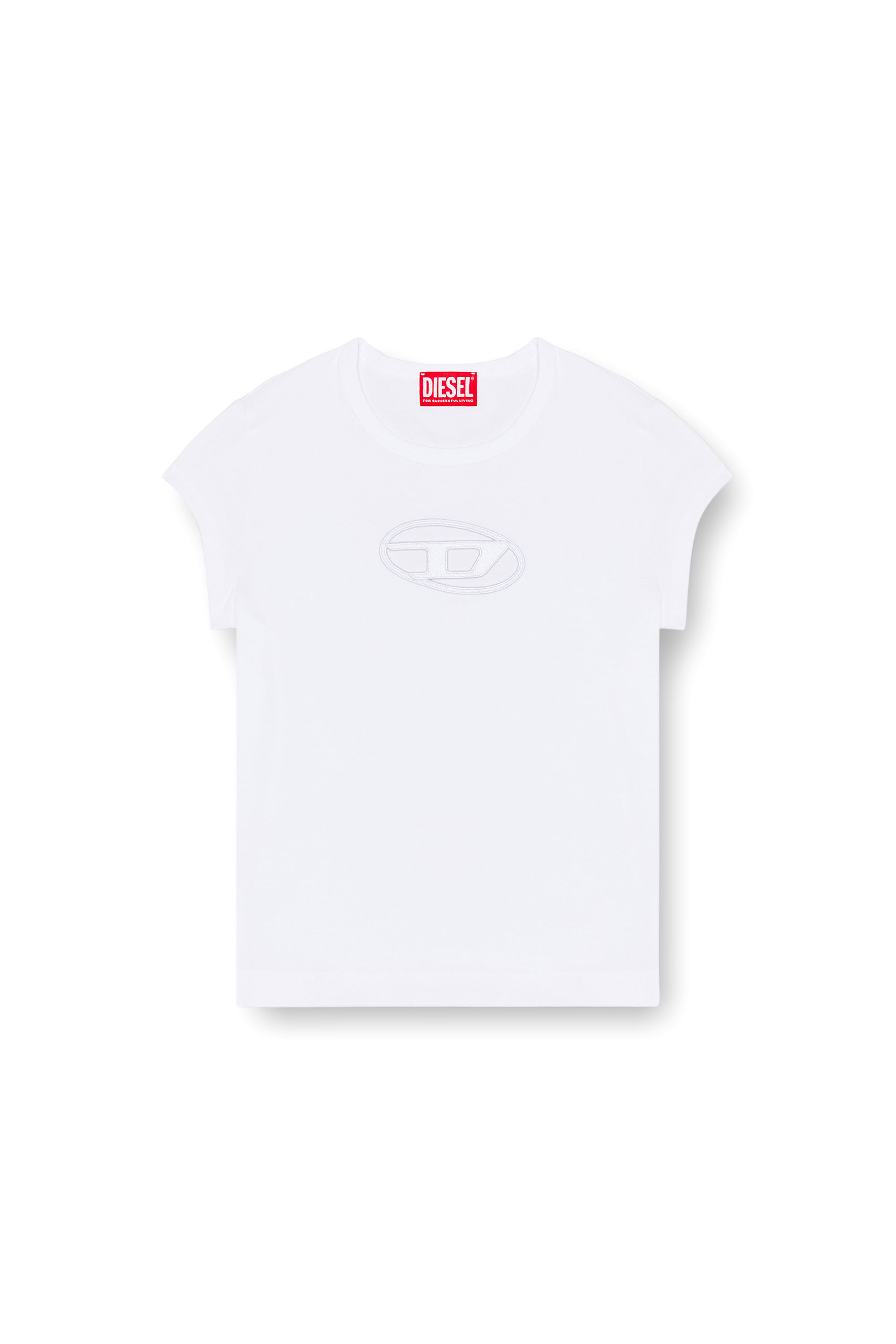 T ANGIE Woman Cotton T shirt with cut out D logo Diesel