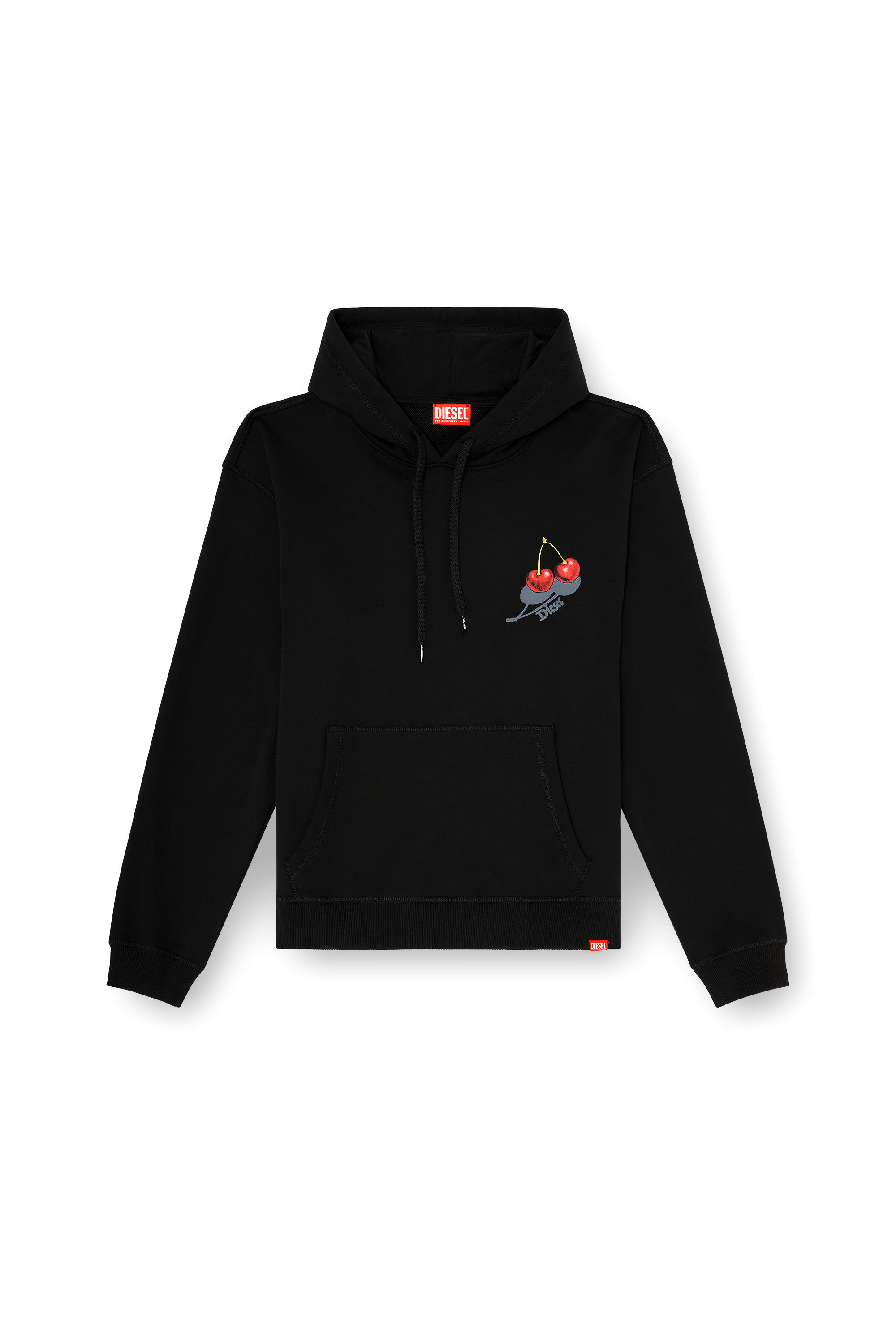 Women's Hoodie in cotton with cherry graphic | Black | Diesel