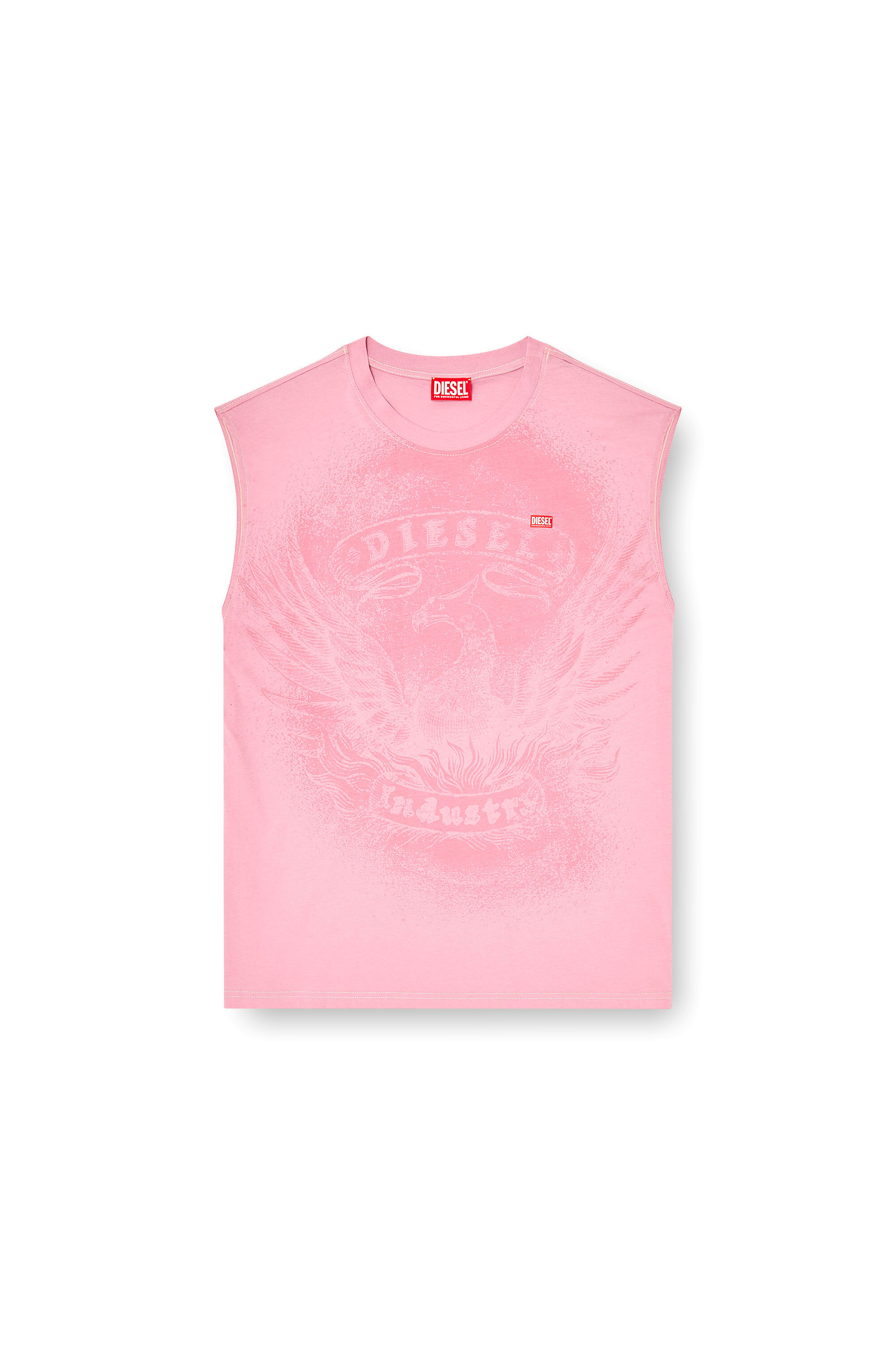 Men's Sleeveless top in cotton with tonal graphic | Pink | Diesel