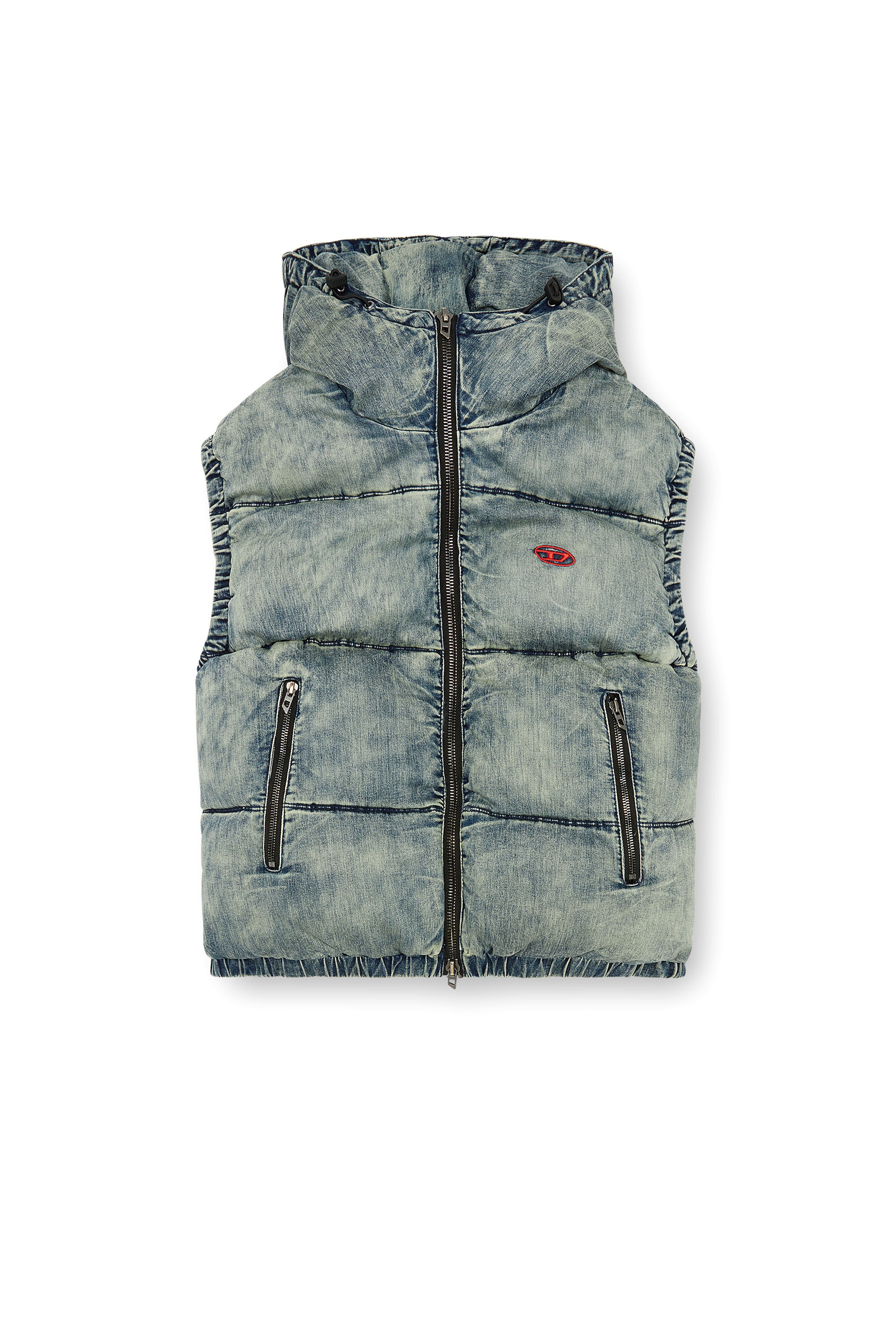Men's Padded vest in faded denim | Blue | Diesel
